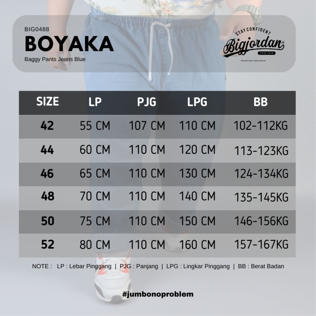 Celana Jeans Baggy Pria Big Size Steel Blue - Boyaka 3