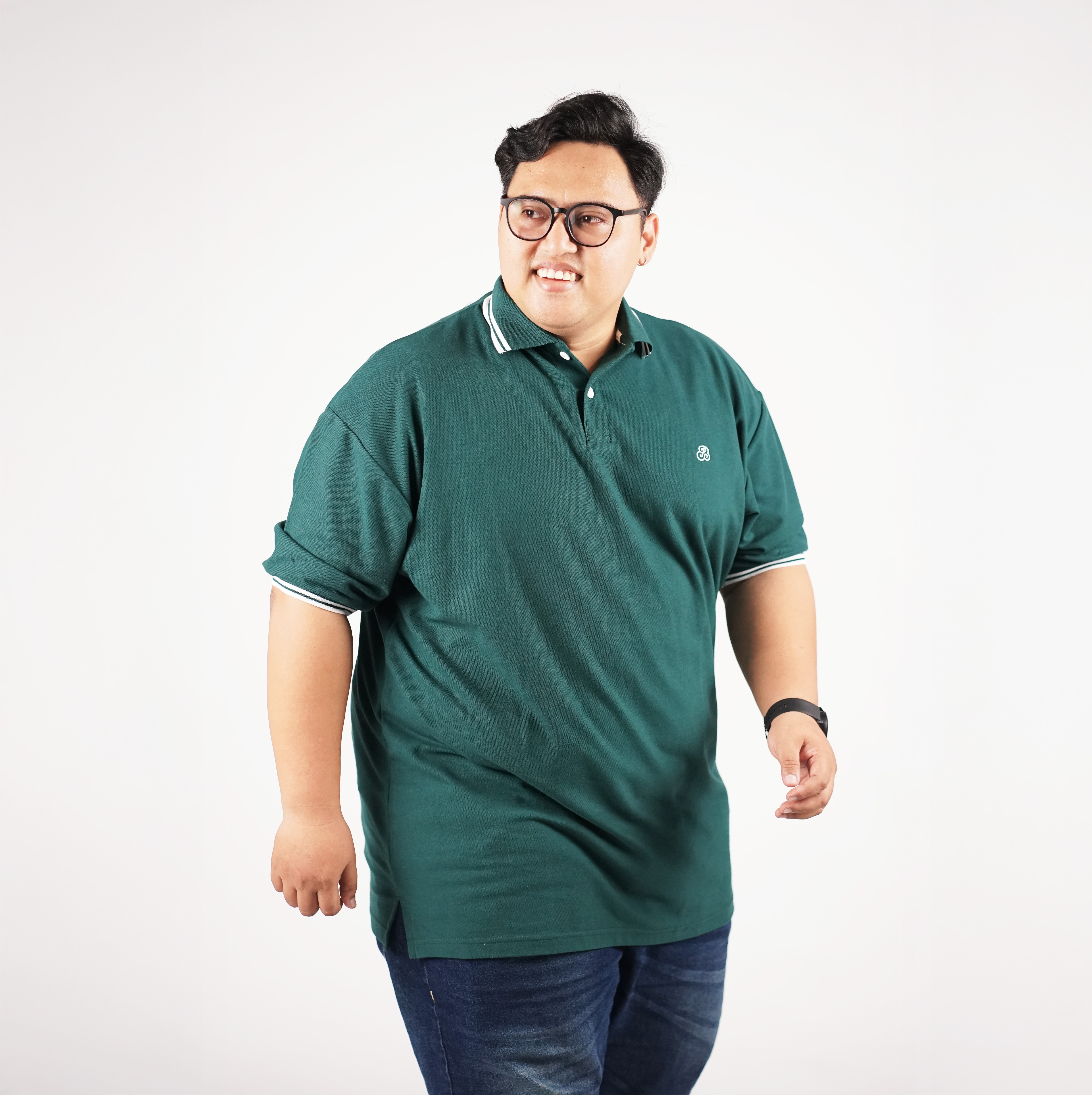 FOGLIA POLO SHIRT HIJAU LIST PUTIH 3