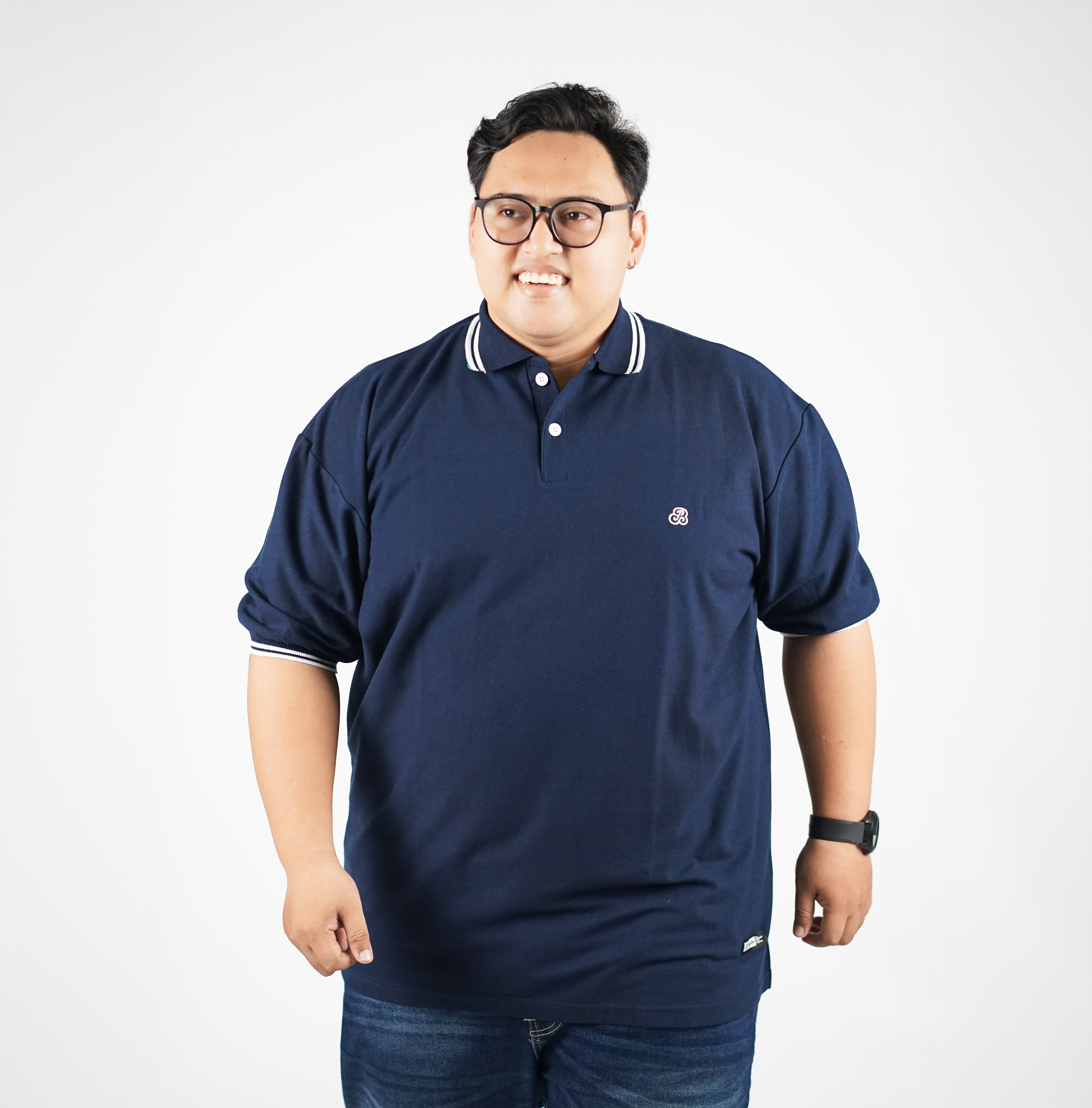 NAVYNE - POLO SHIRT NAVY LIST PUTIH