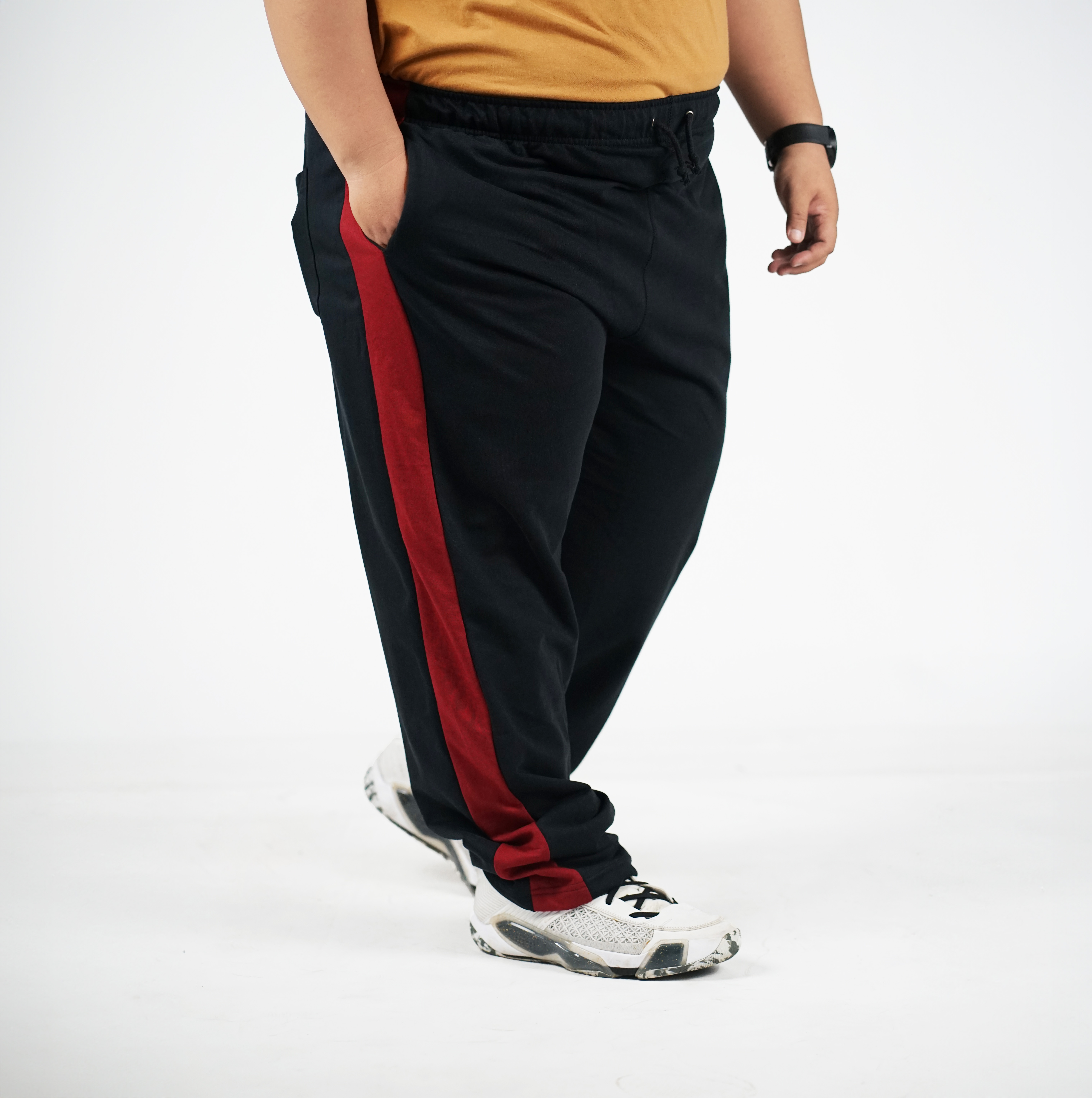TRACKPANTS HITAM MERAH BIG SIZE 46 48 50 52 2