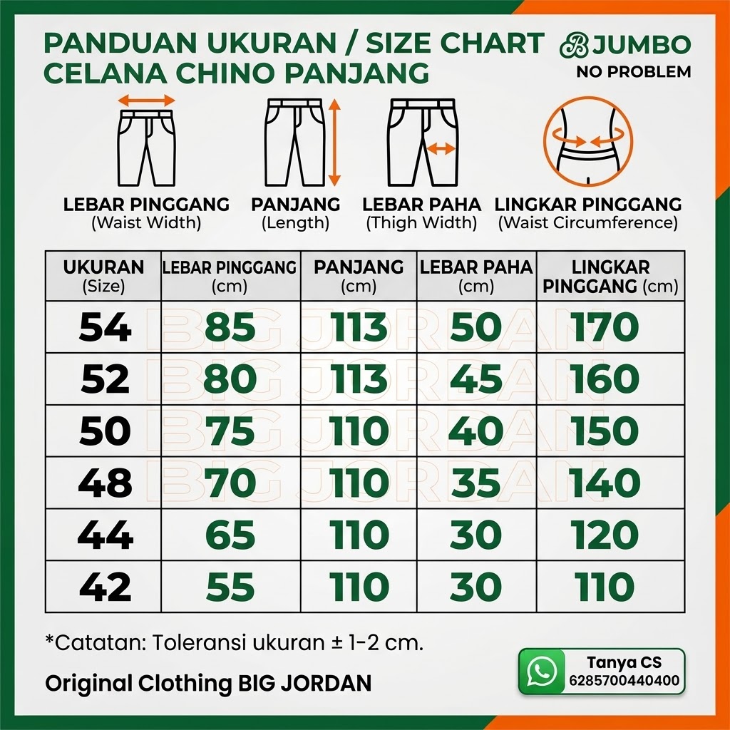 CELANA CHINO HIJAU OLIVE 42 44 3