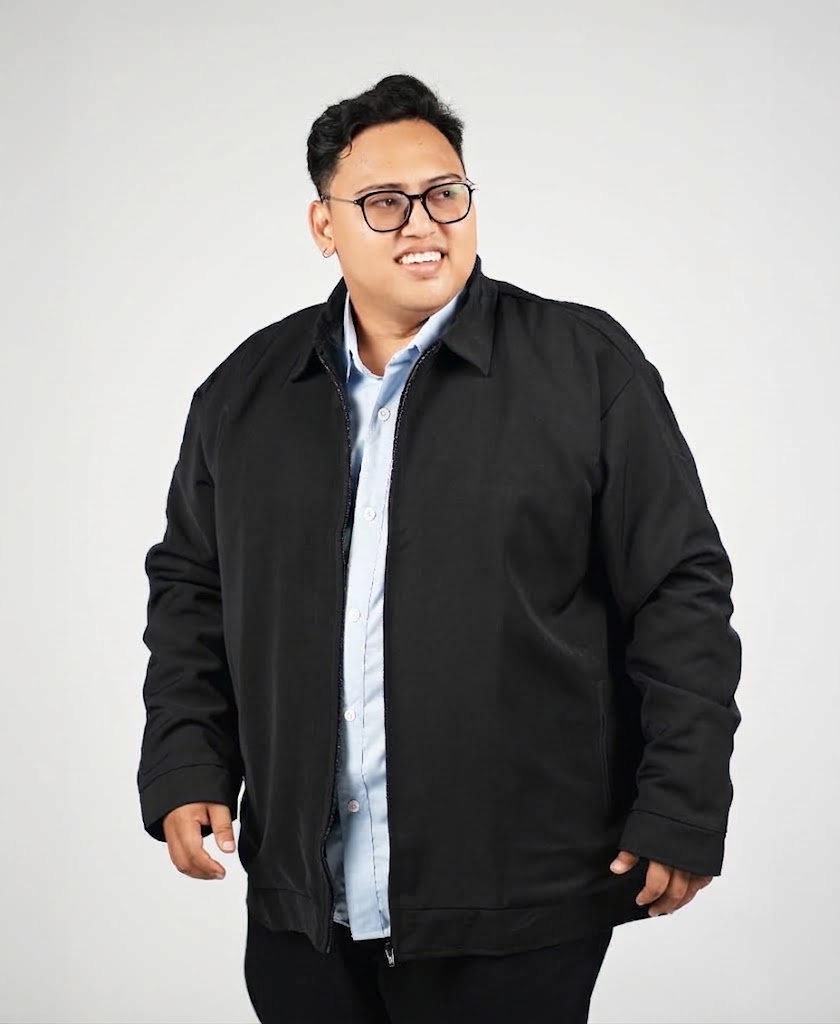 Jaket Semi Jas Big Size Hitam BigJordan - Bahan High Twist Premium (6XL - 8XL)