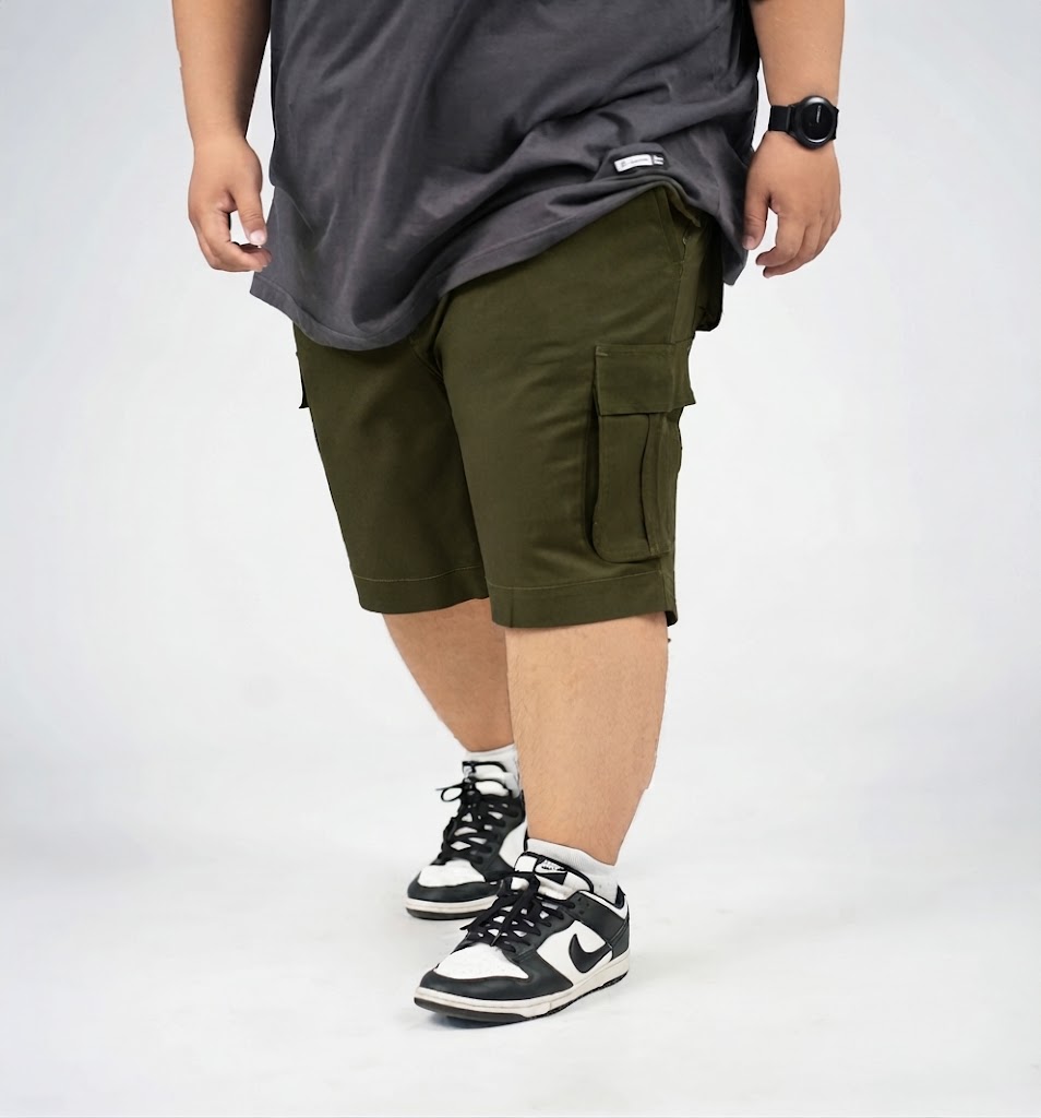 ALDENTINO - Celana Kargo Pendek Big Size Pria Warna Hijau Size 42–52 — BigJordan 2