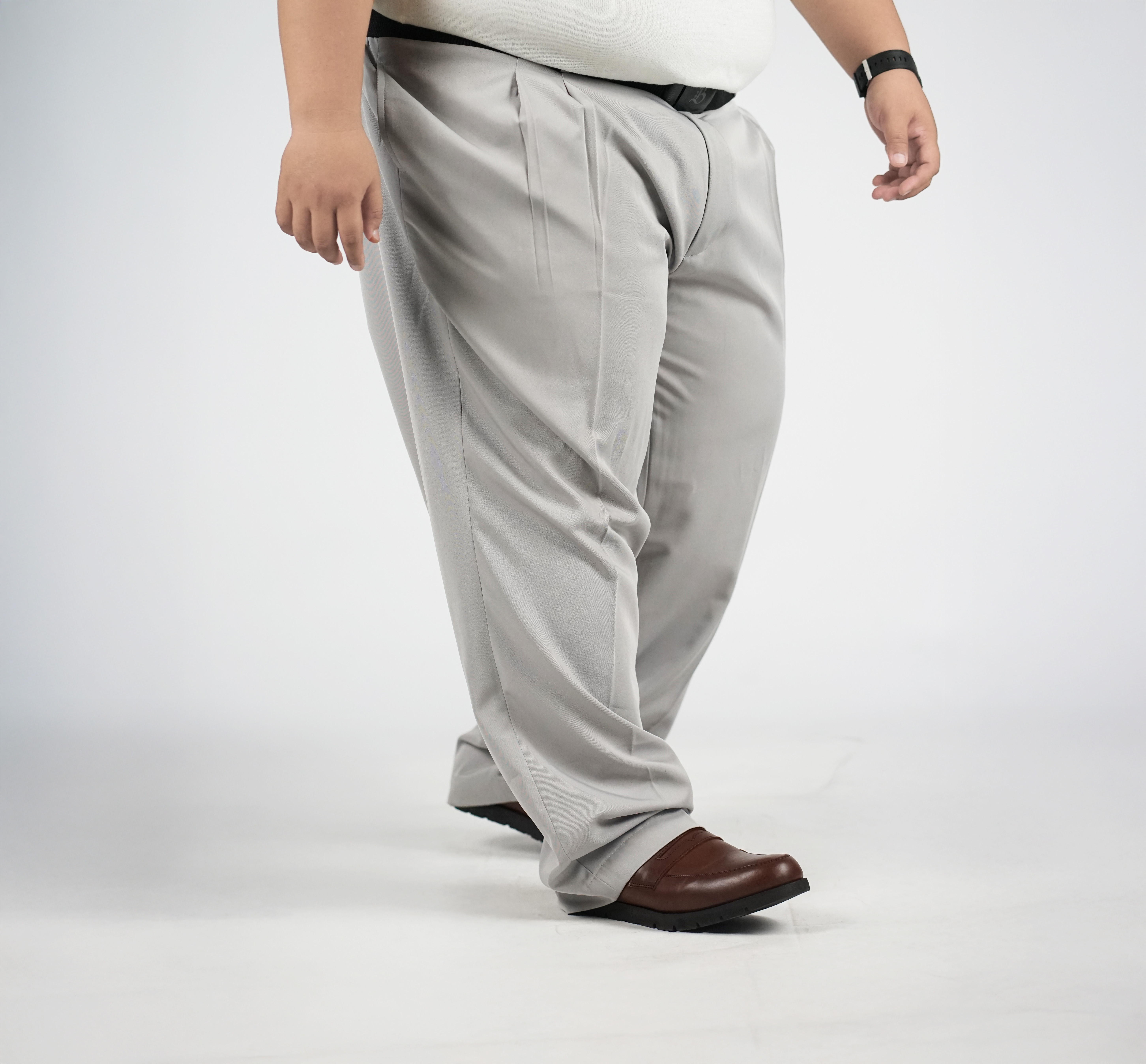 TIAMOVIC - Celana Bahan Formal Big Size Pria Abu Muda - BigJordan 2