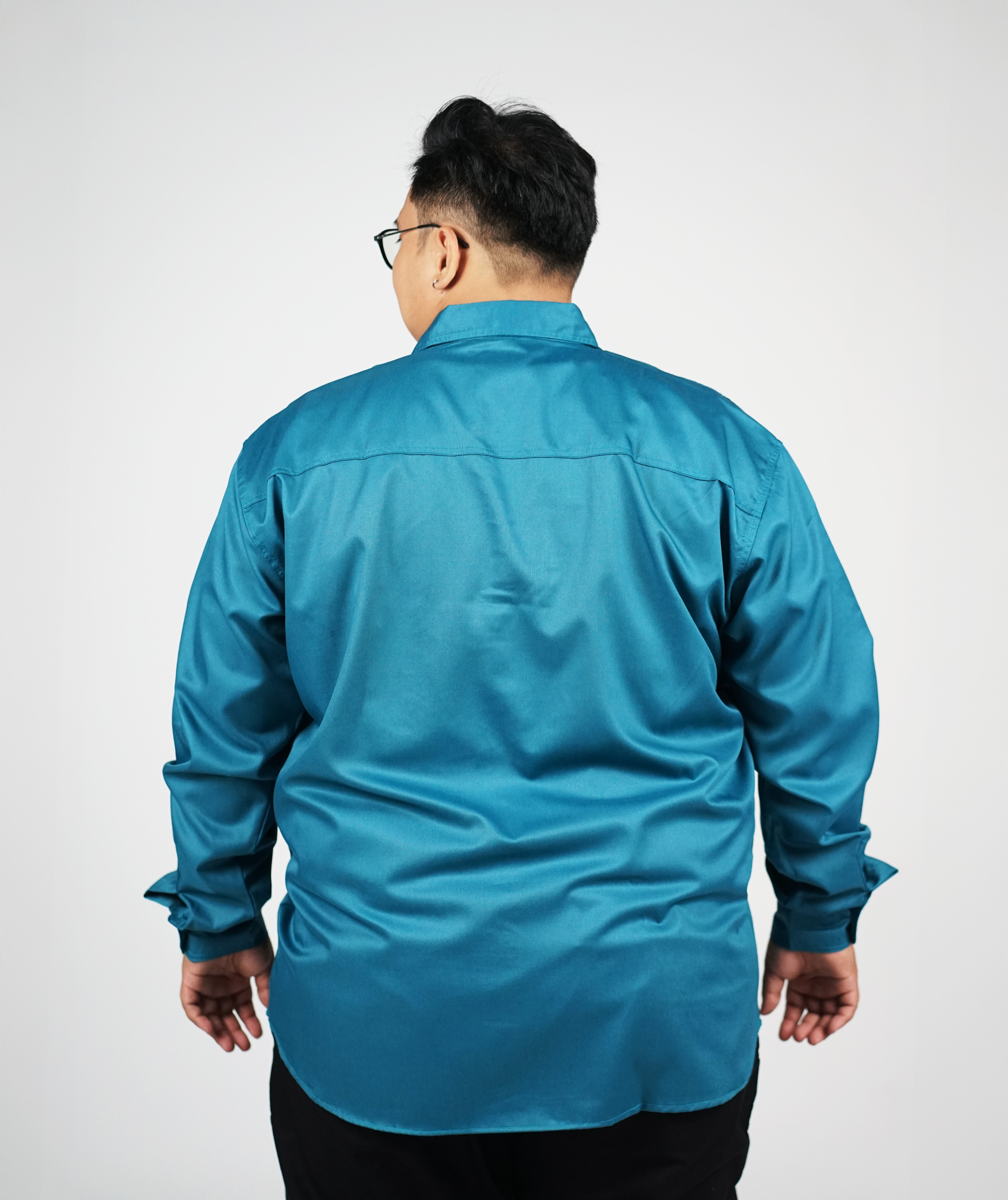 Kemeja Lengan Panjang Biru Toska Big Size (3XL-8XL) | Big Jordan 2