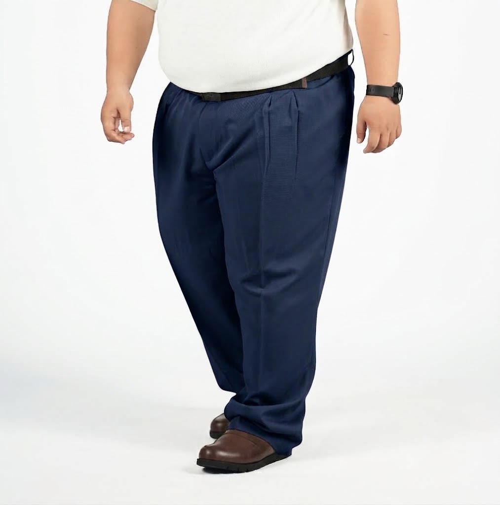TIAMOVIC - Celana Bahan Formal Big Size Pria Navy - BigJordan