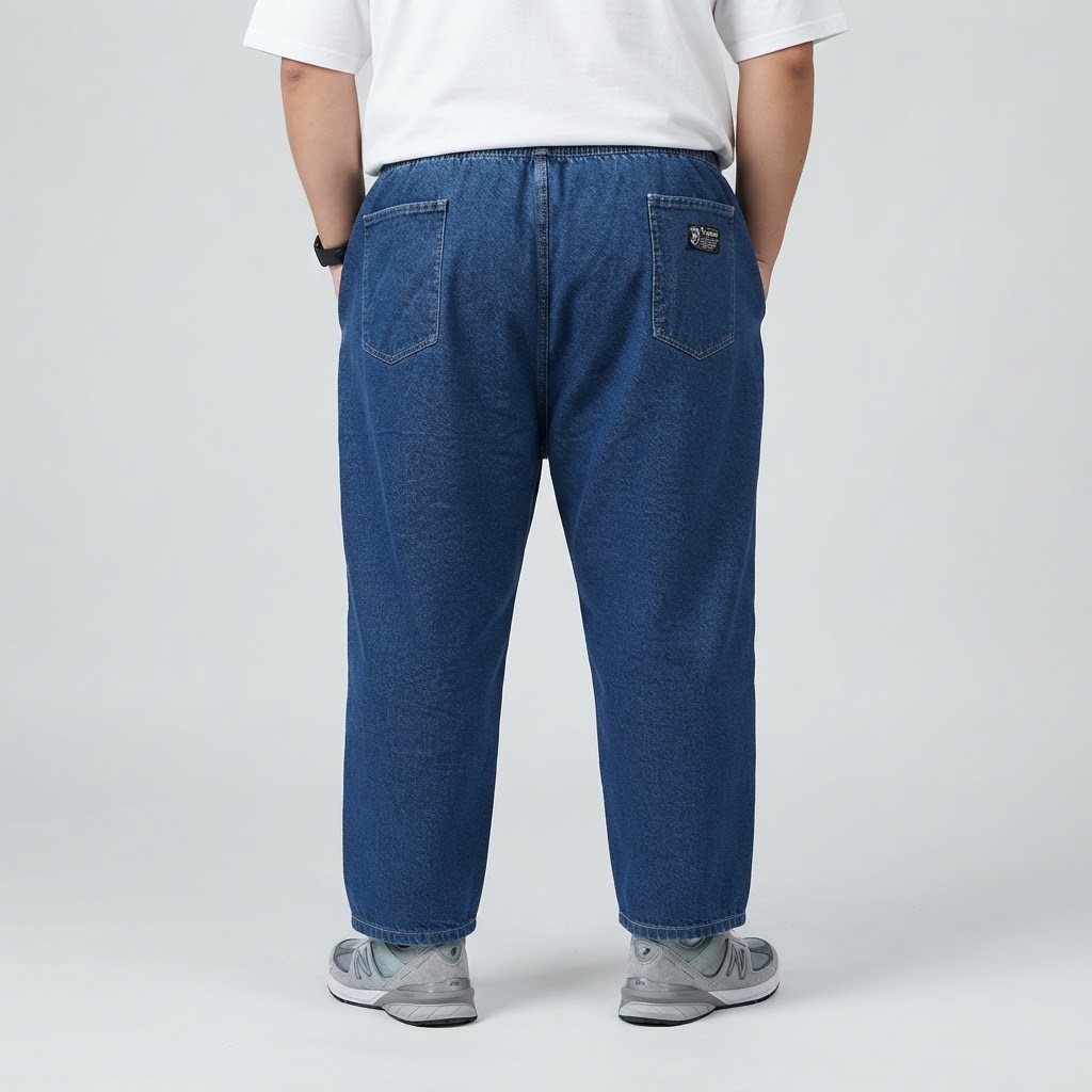Celana Jeans Baggy Pria Big Size Steel Blue - Boyaka 2