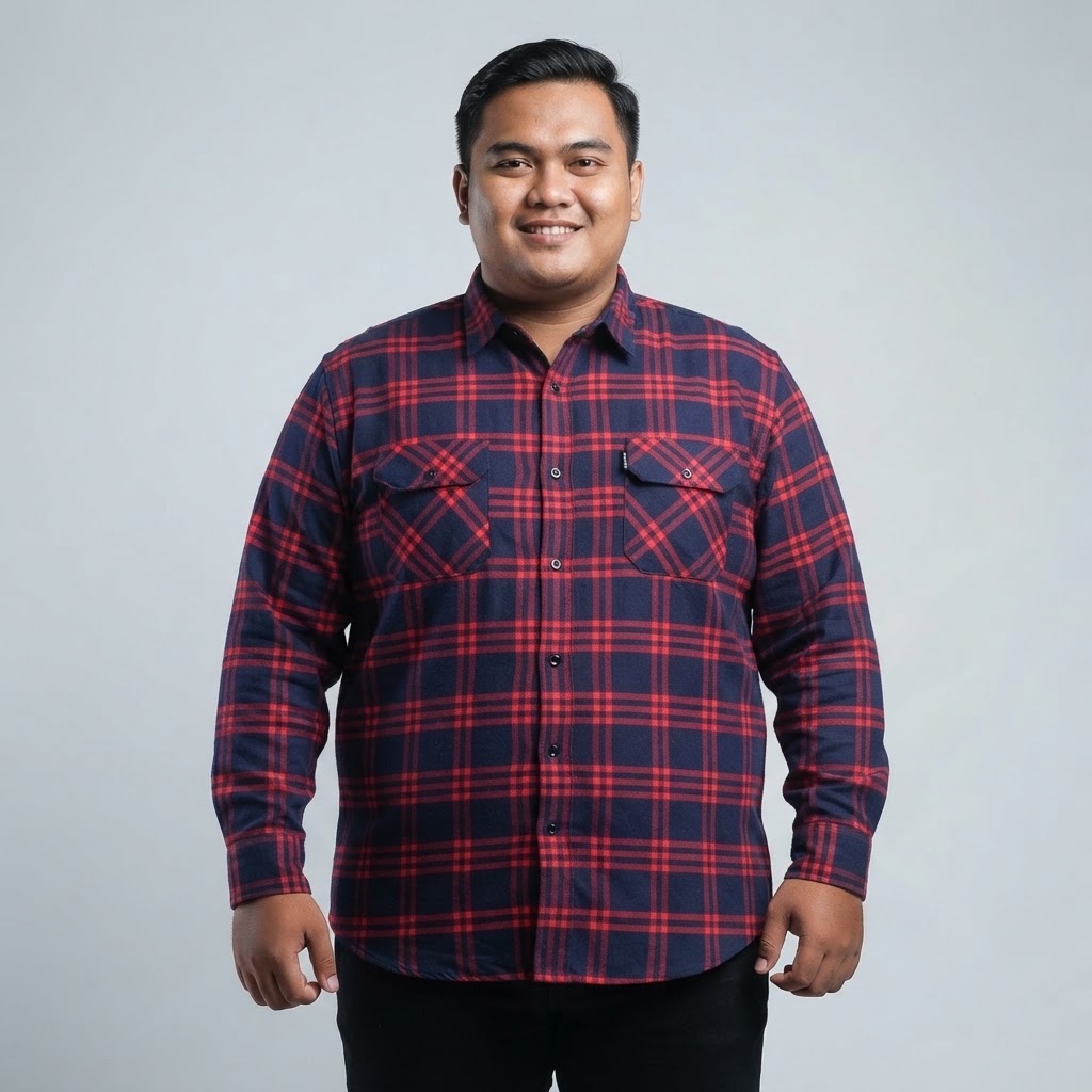 BENEVENTO - Kemeja Flannel Big Size Pria Ukuran Jumbo 4XL-8XL | bigjordan