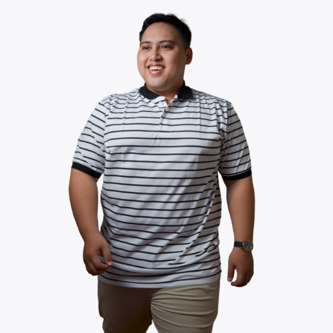 GRANOVSKI POLO SHIRT SALUR PUTIH HITAM
