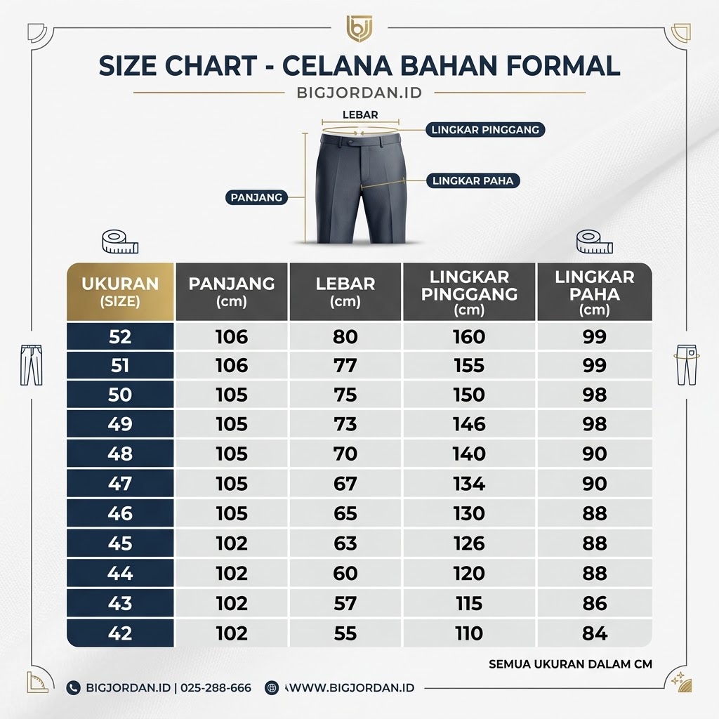 TIAMOVIC - Celana Bahan Formal Big Size Pria Navy - BigJordan 3