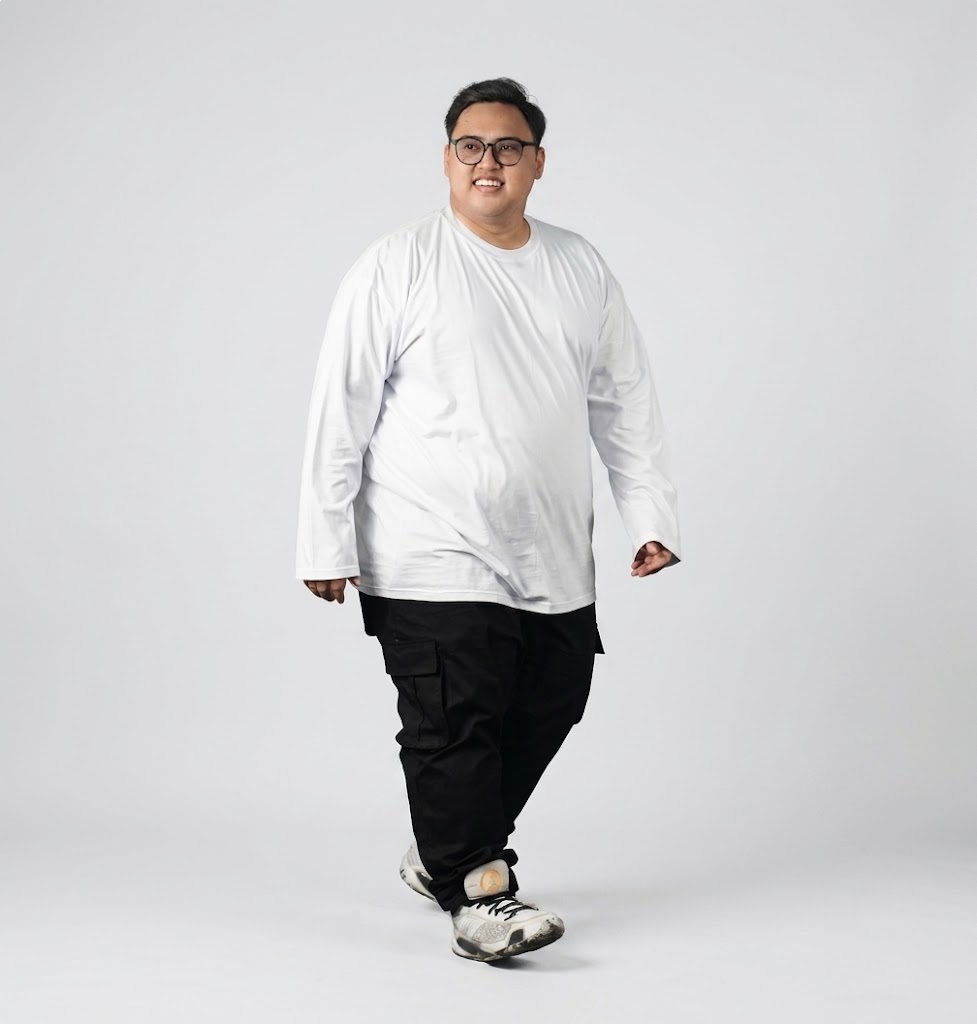 Kaos Polos Lengan Panjang Putih Big Size (3XL - 8XL) - BigJordan 3