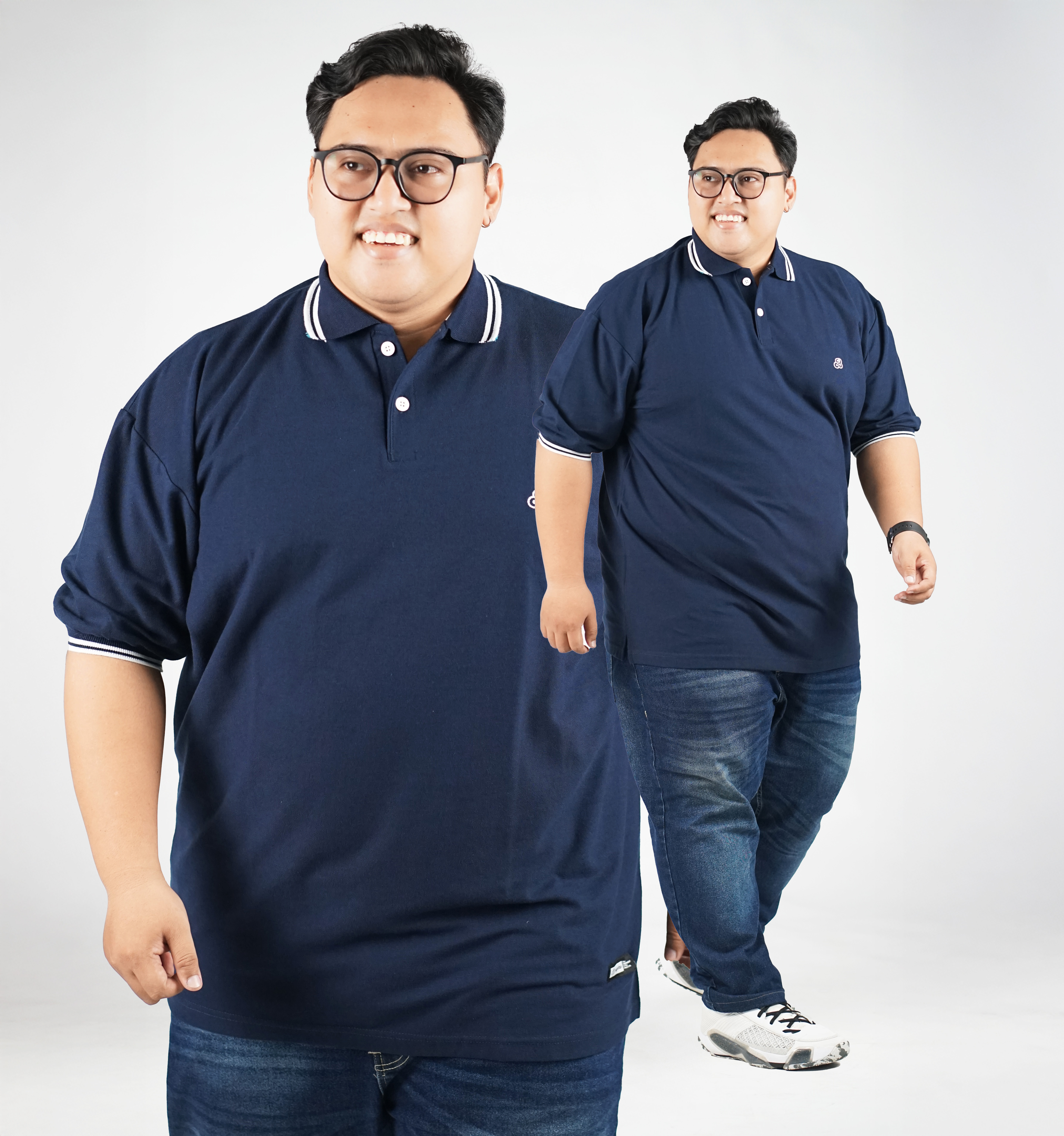NAVYNE - POLO SHIRT NAVY LIST PUTIH 3