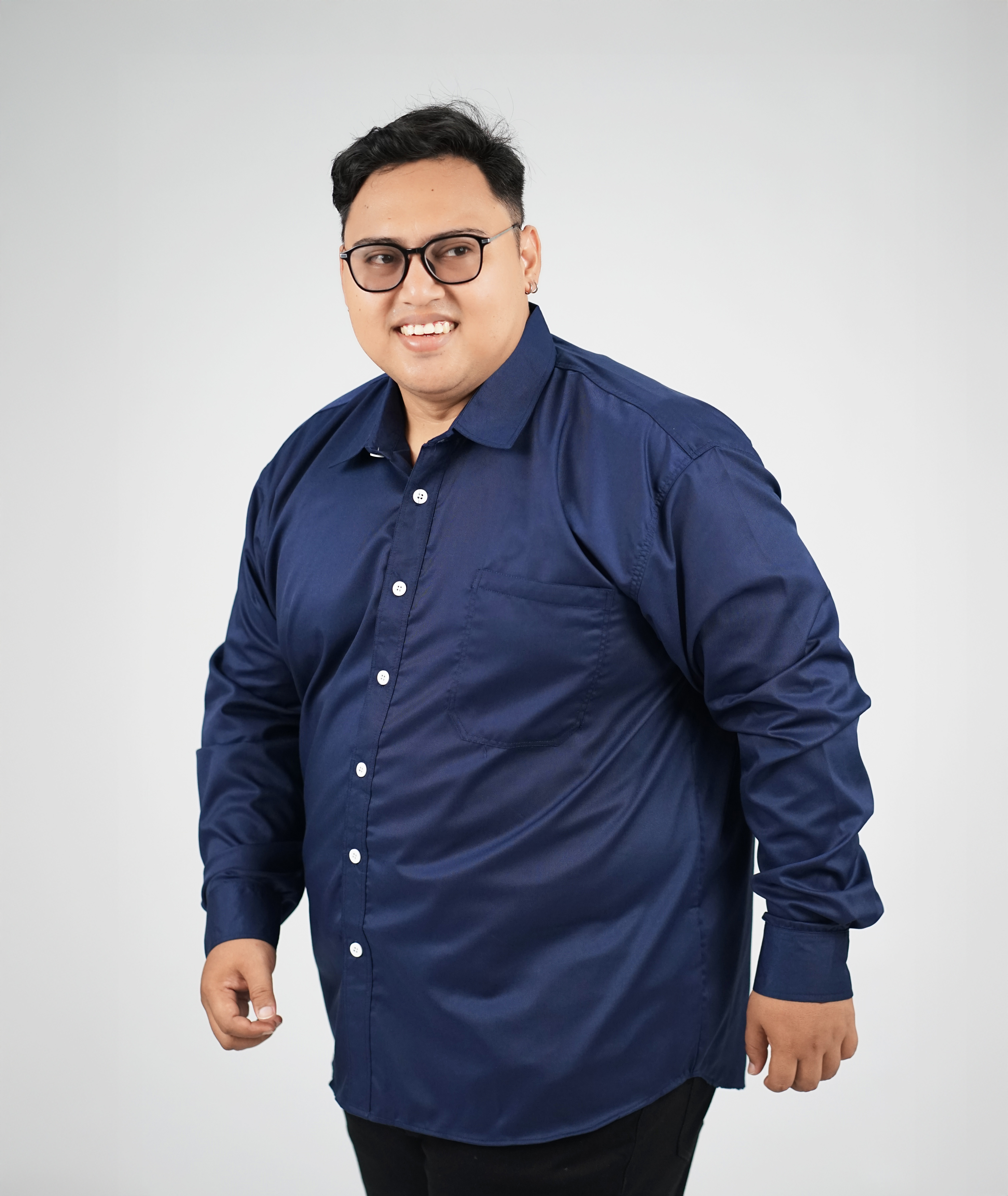 Kemeja Lengan Panjang Navy Big Size (3XL-8XL) | Big Jordan 2