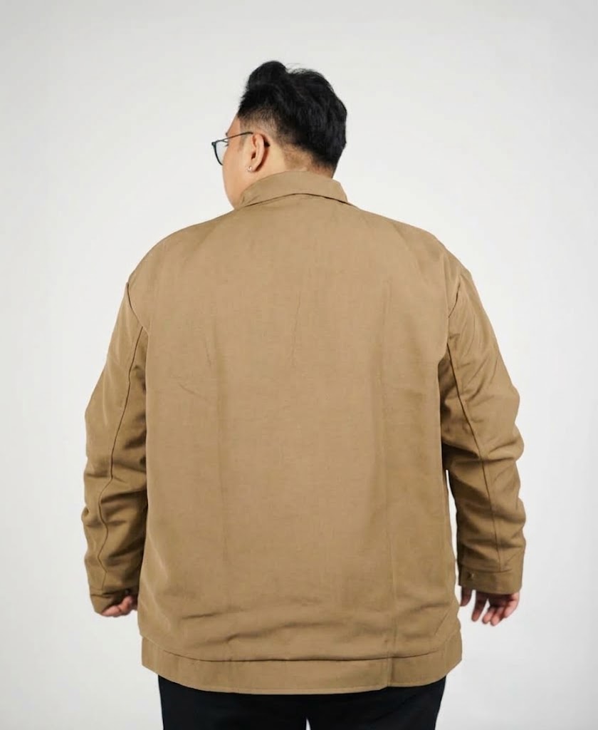 Jaket Semi Jas Big Size Khaki BigJordan - Bahan High Twist Premium (3XL - 5XL) 2