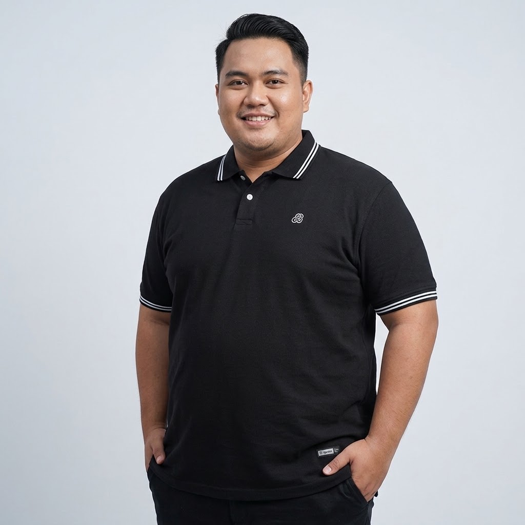 BLACKLIST - POLO SHIRT HITAM LIST PUTIH