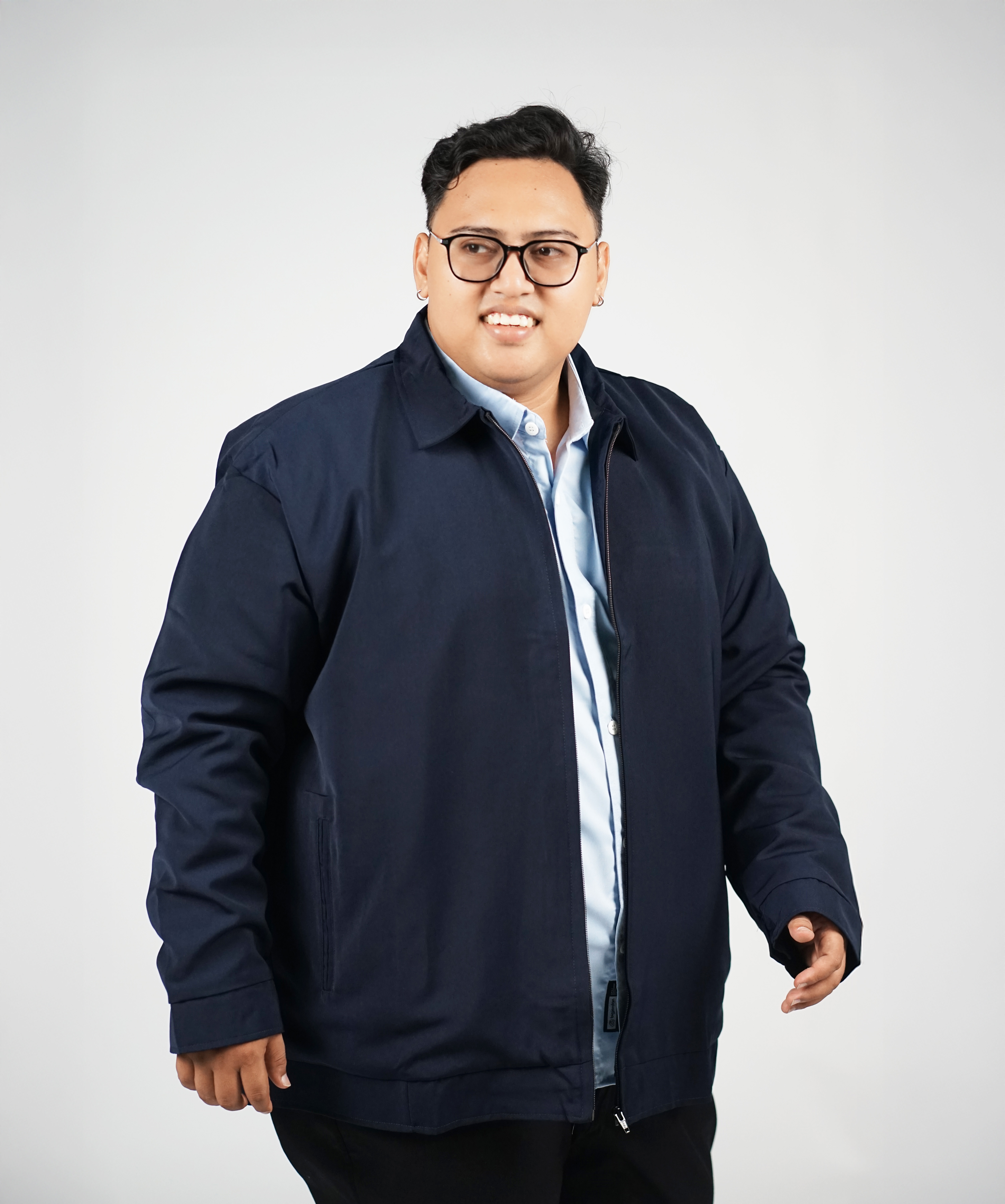 Jaket Semi Jas Big Size Navy BigJordan - Bahan High Twist Premium (3XL - 5XL) 2