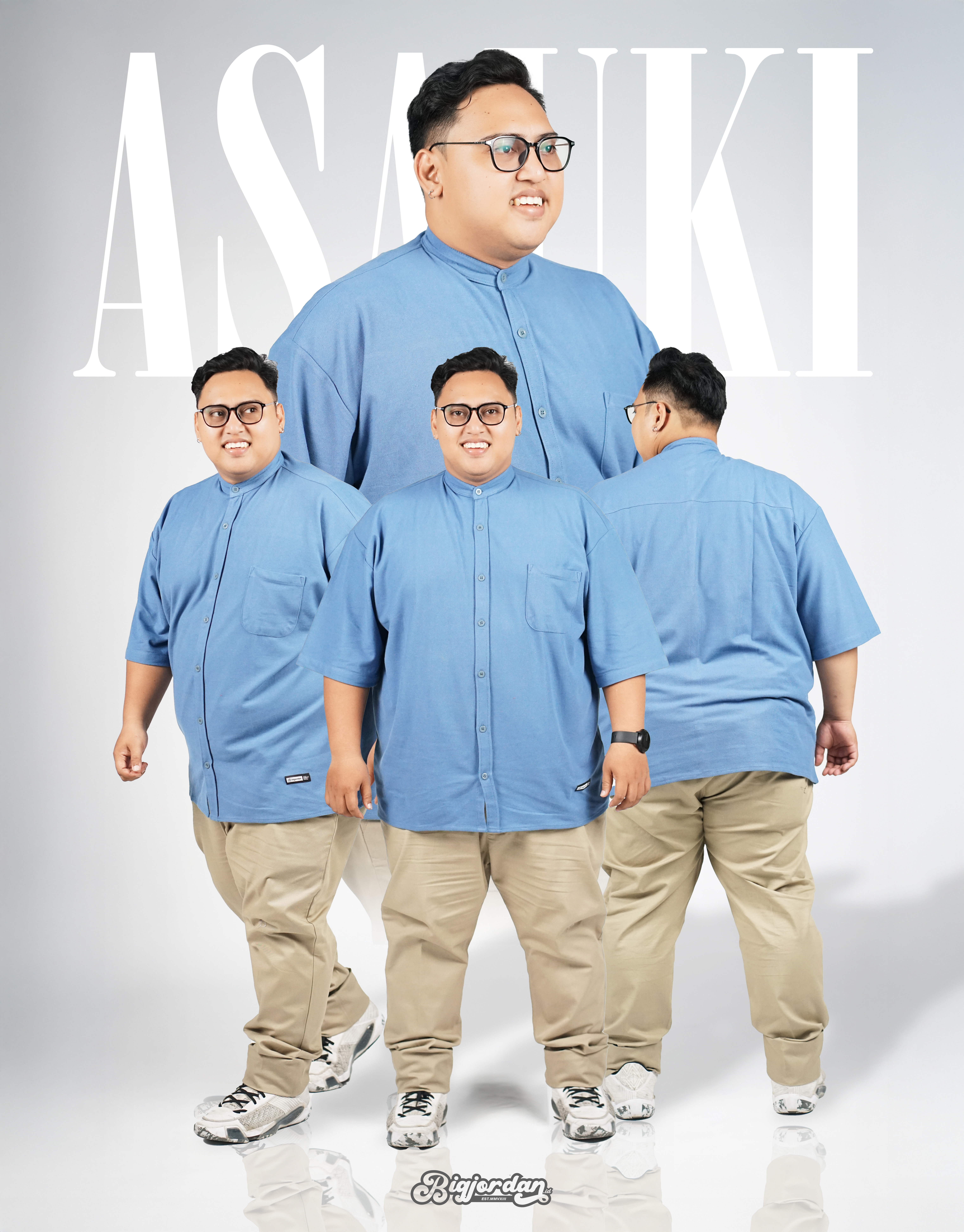 ASAUKI - KEMEJA PIQUE PENDEK BIRU MUDA 6