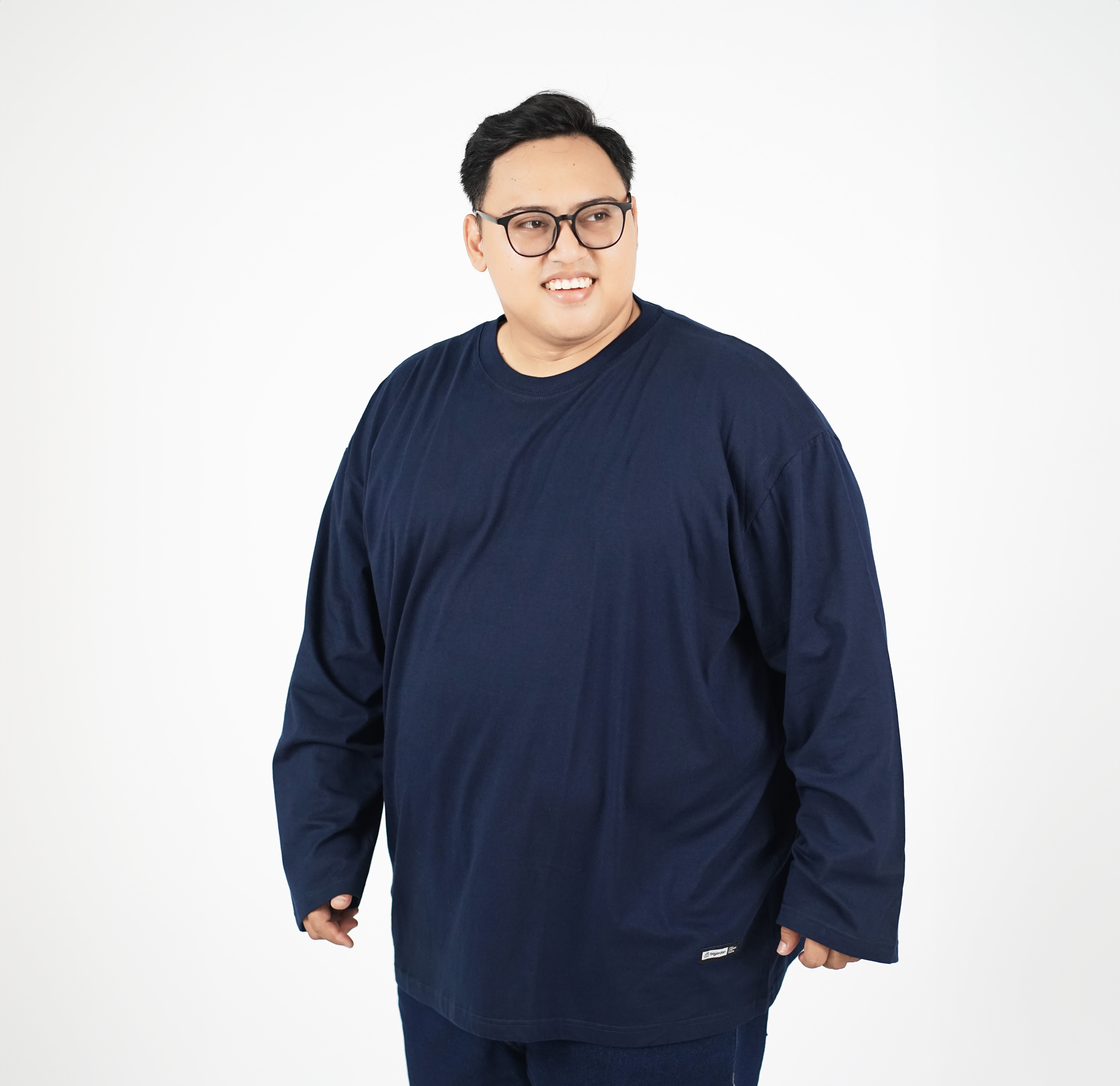 Kaos Polos Lengan Panjang Navy Big Size (3XL - 8XL) - BigJordan