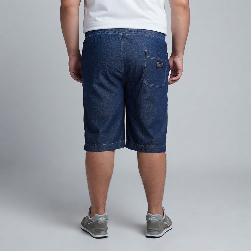 Celana Pendek Rileks Katun Denim Big Size Warna Biowash | bigjordan 3