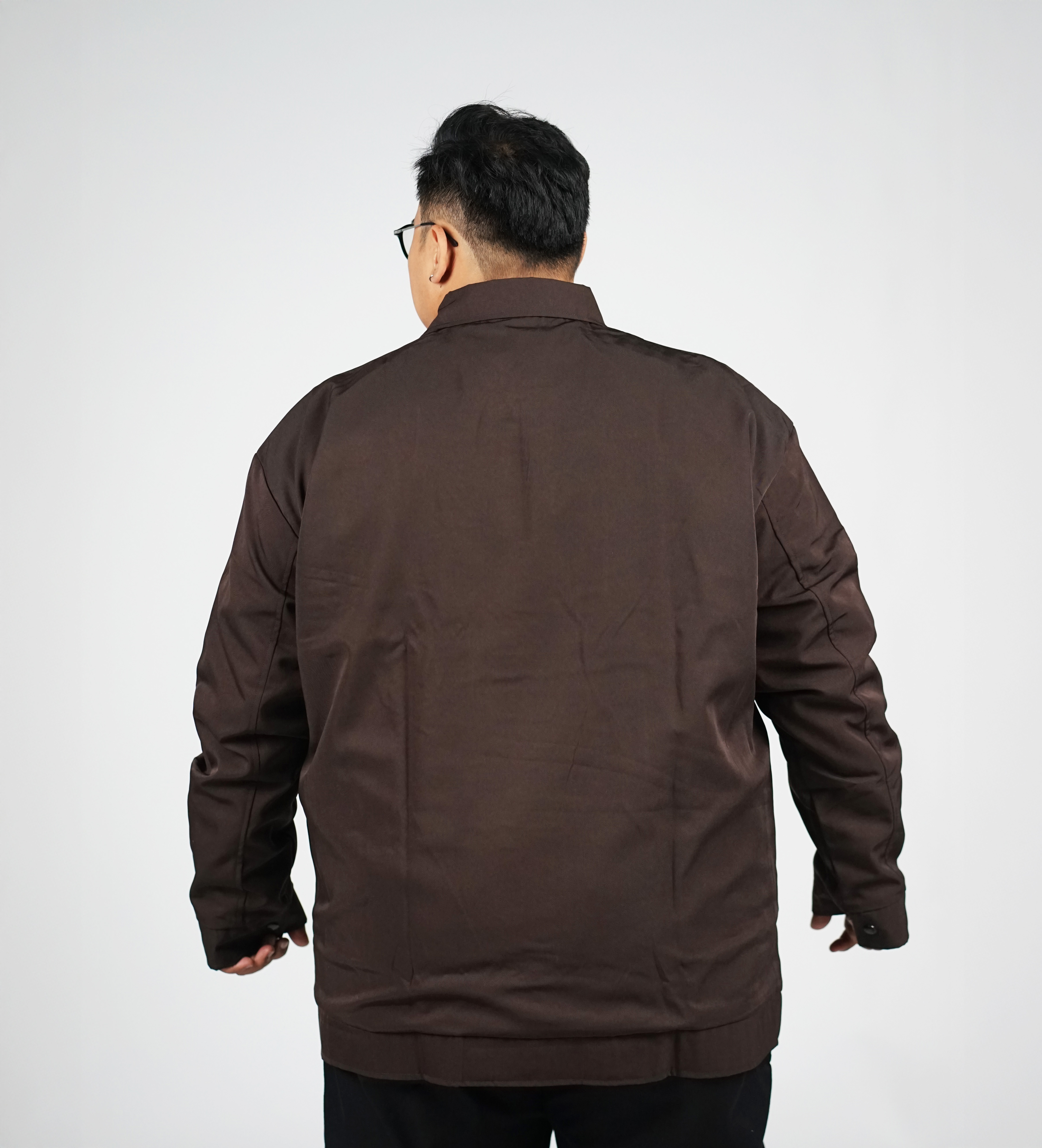 Jaket Semi Jas Big Size Cokelat BigJordan - Bahan High Twist Premium (6XL - 8XL) 5