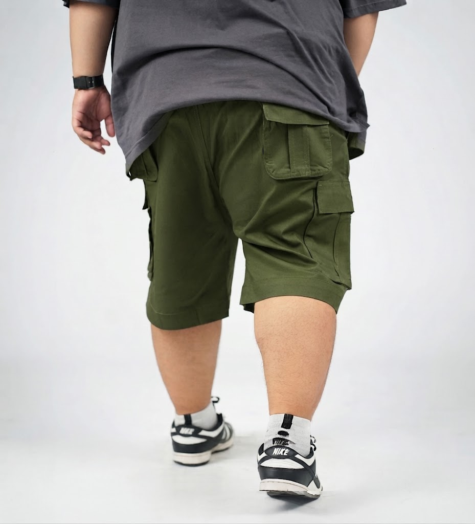 ALDENTINO - Celana Kargo Pendek Big Size Pria Warna Hijau Size 42–52 — BigJordan 3