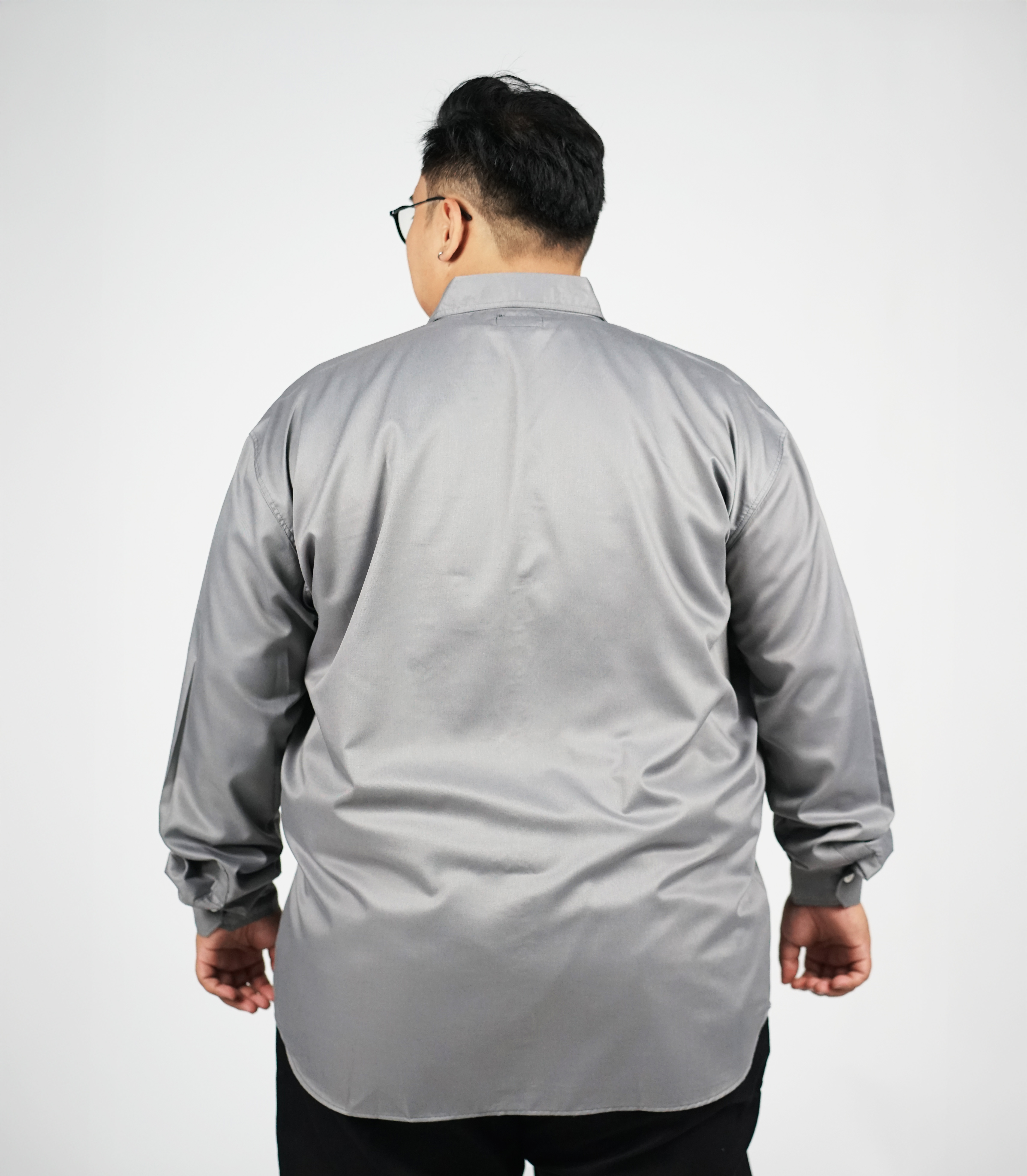 Kemeja Lengan Panjang Abu Muda Big Size (3XL-8XL) | Big Jordan 3