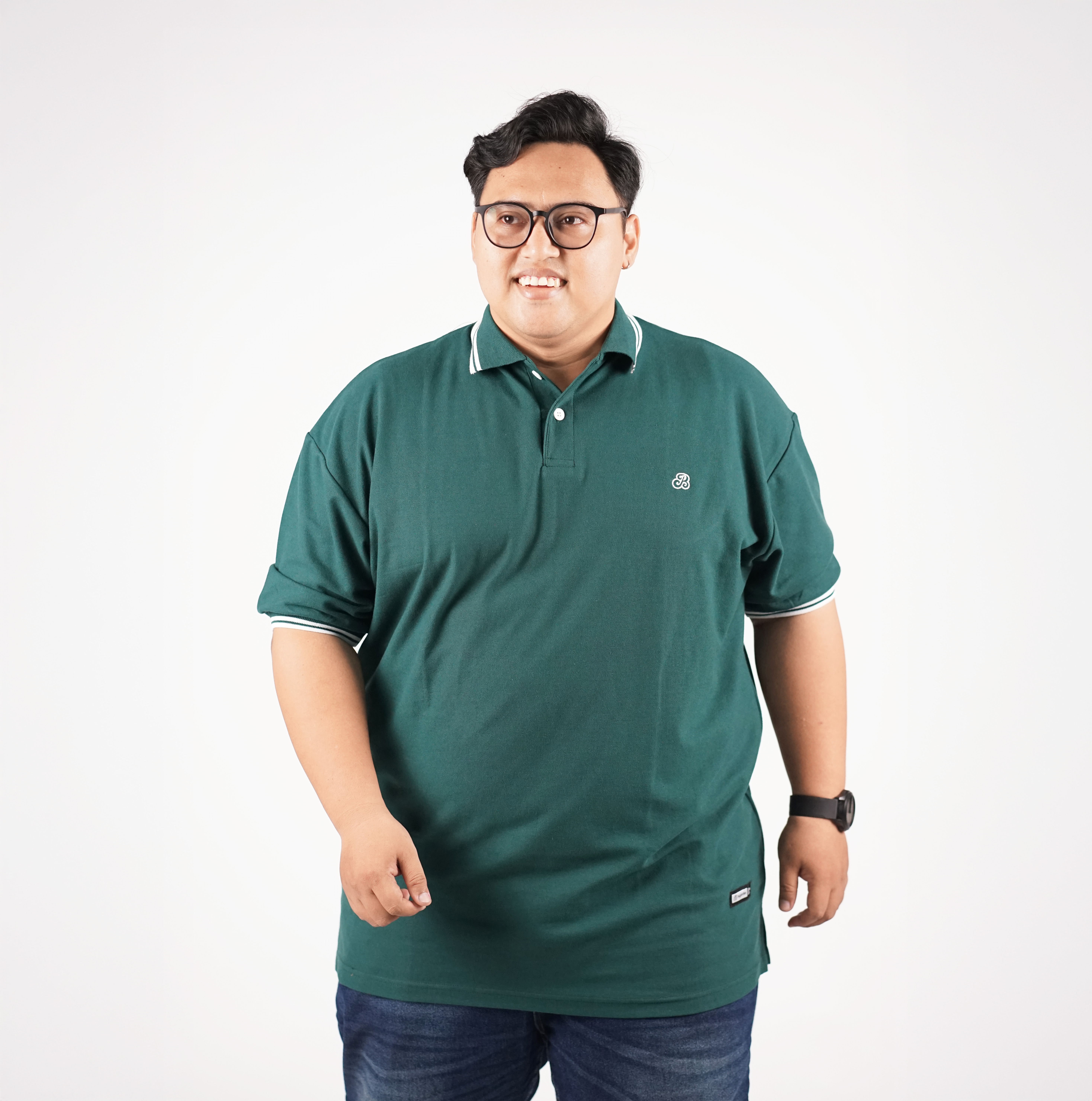 FOGLIA POLO SHIRT HIJAU LIST PUTIH
