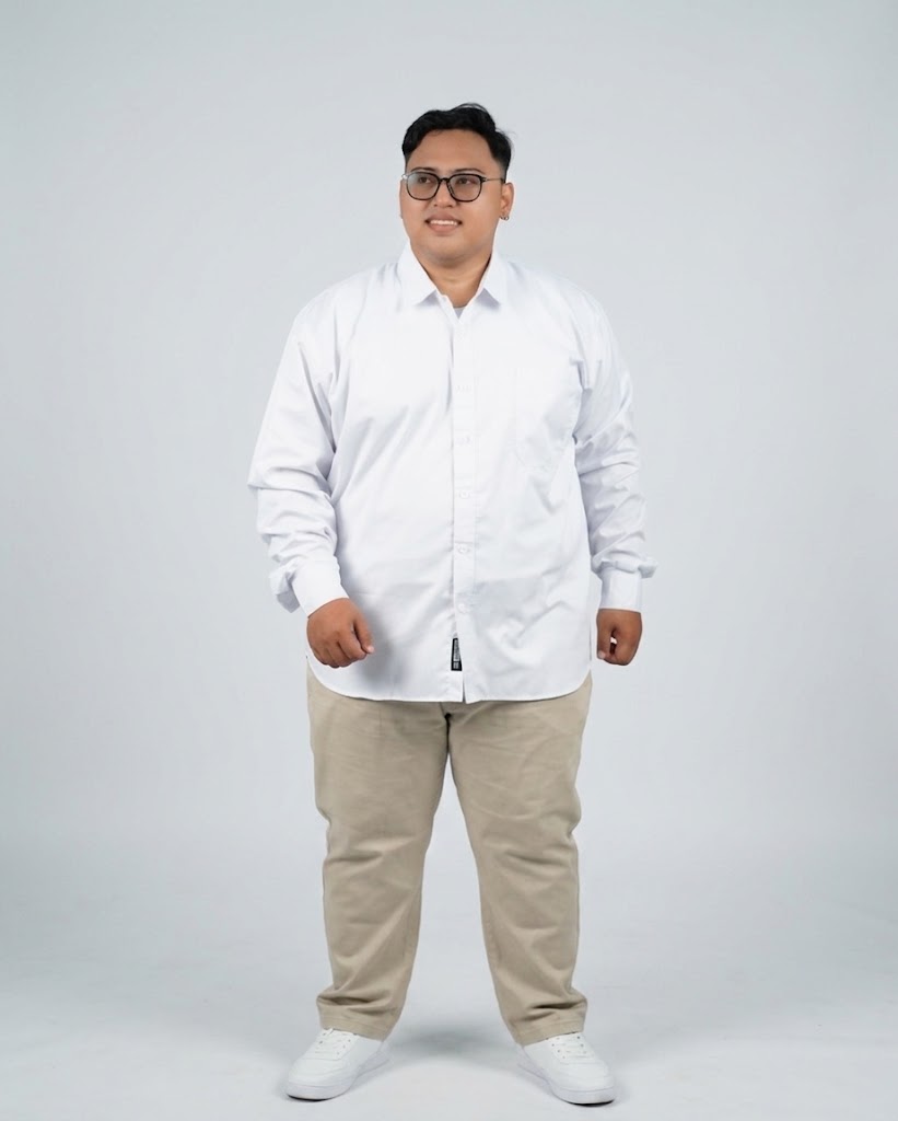 Kemeja Lengan Panjang Putih Big Size (3XL-8XL) | Big Jordan
