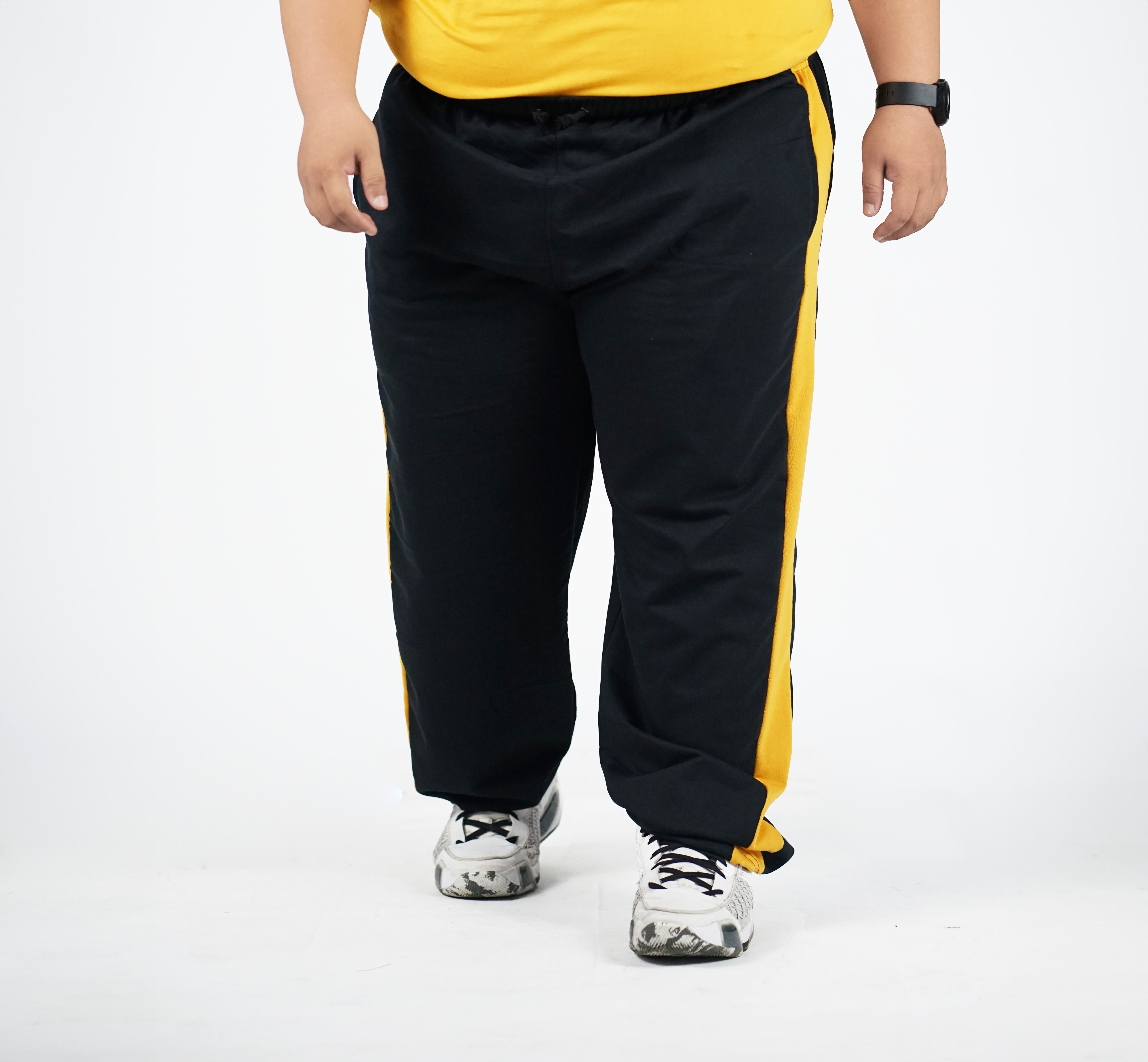 TRACKPANTS HITAM KUNING BIG SIZE 42 44 2