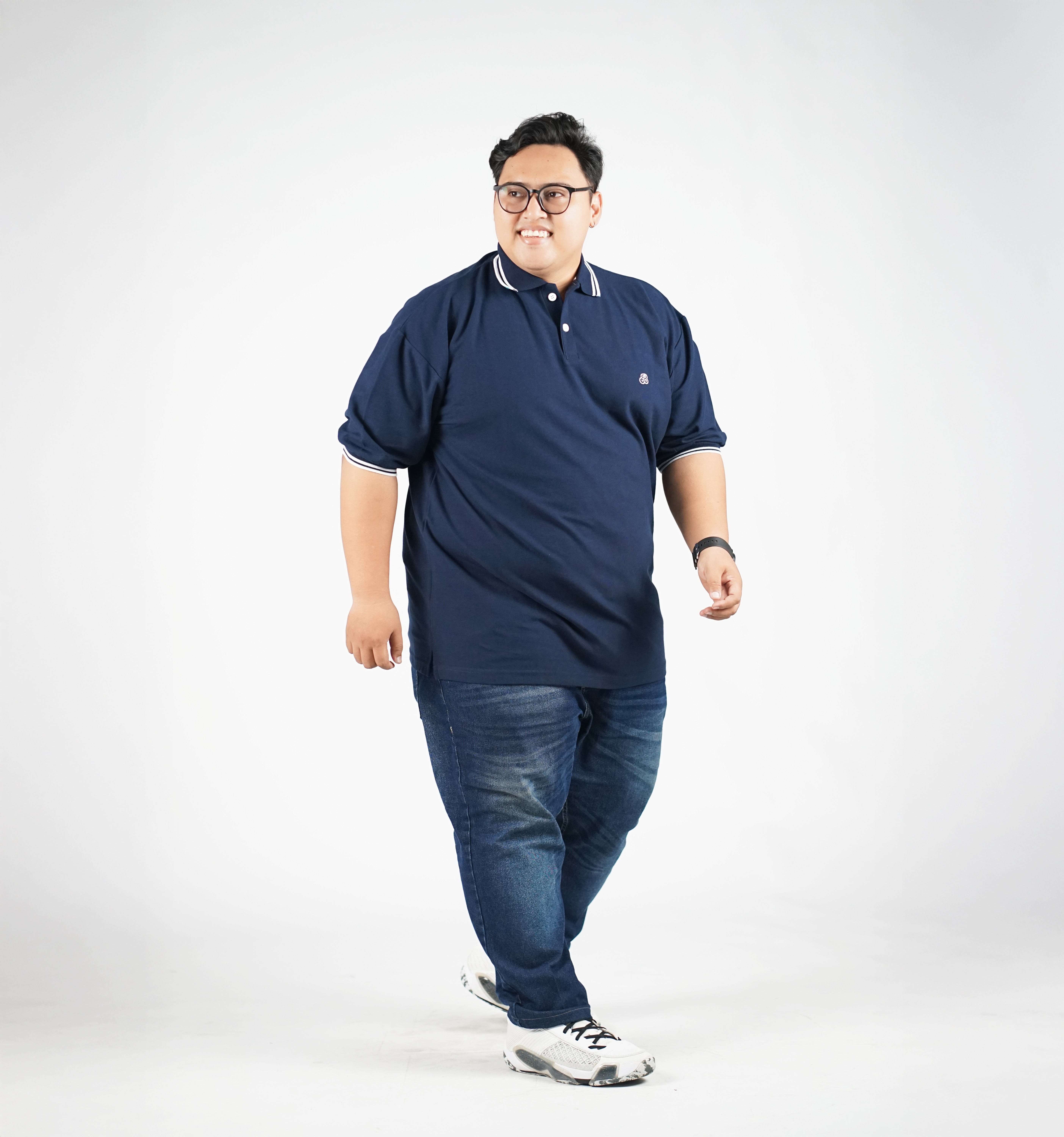 NAVYNE - POLO SHIRT NAVY LIST PUTIH 4