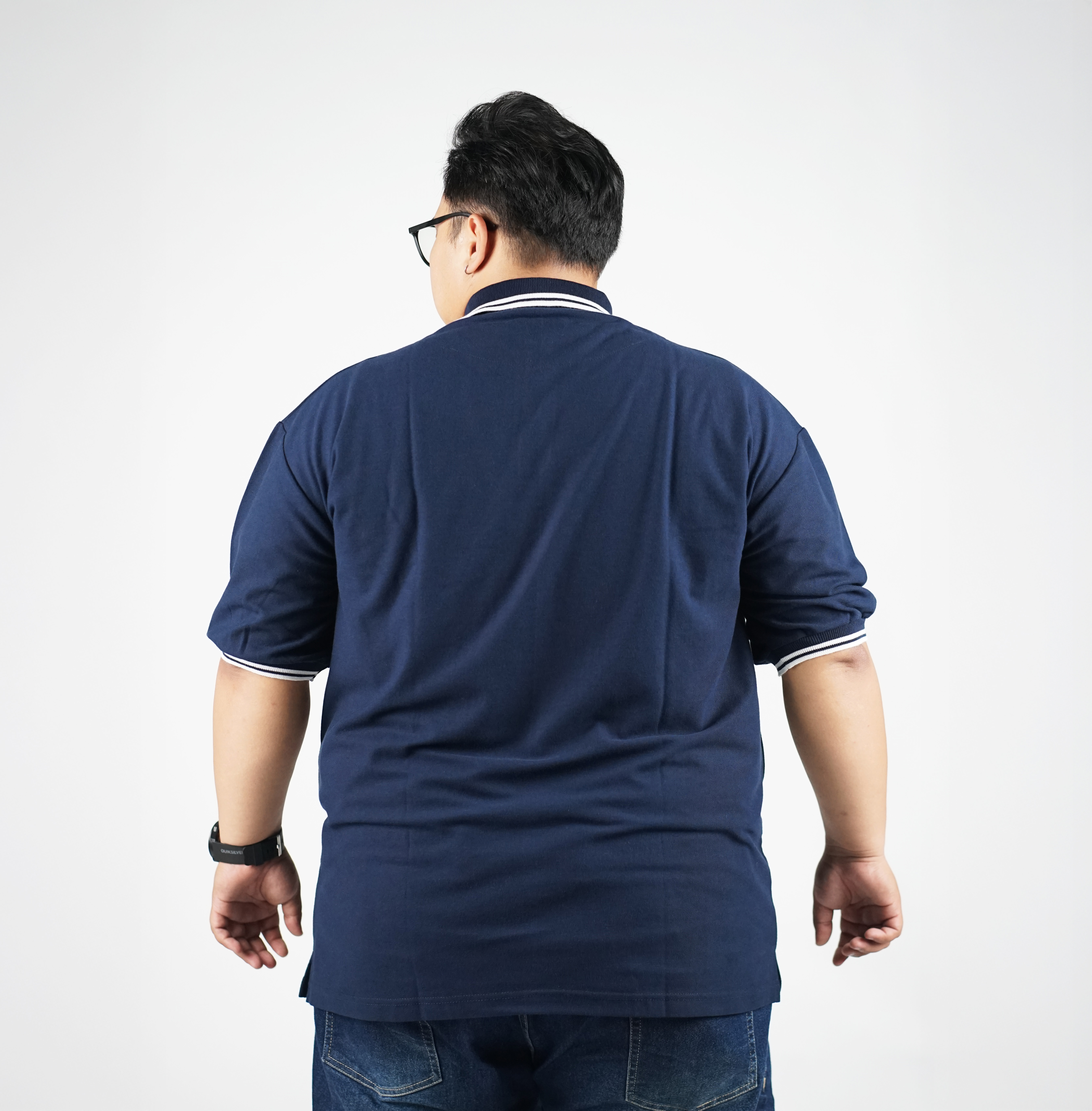 NAVYNE - POLO SHIRT NAVY LIST PUTIH 2