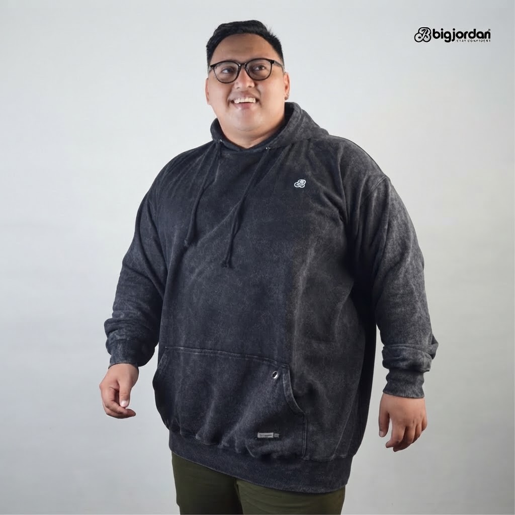 Mysterio - Hoodie Oversize Pria Big Size Washed Black —  BigJordan