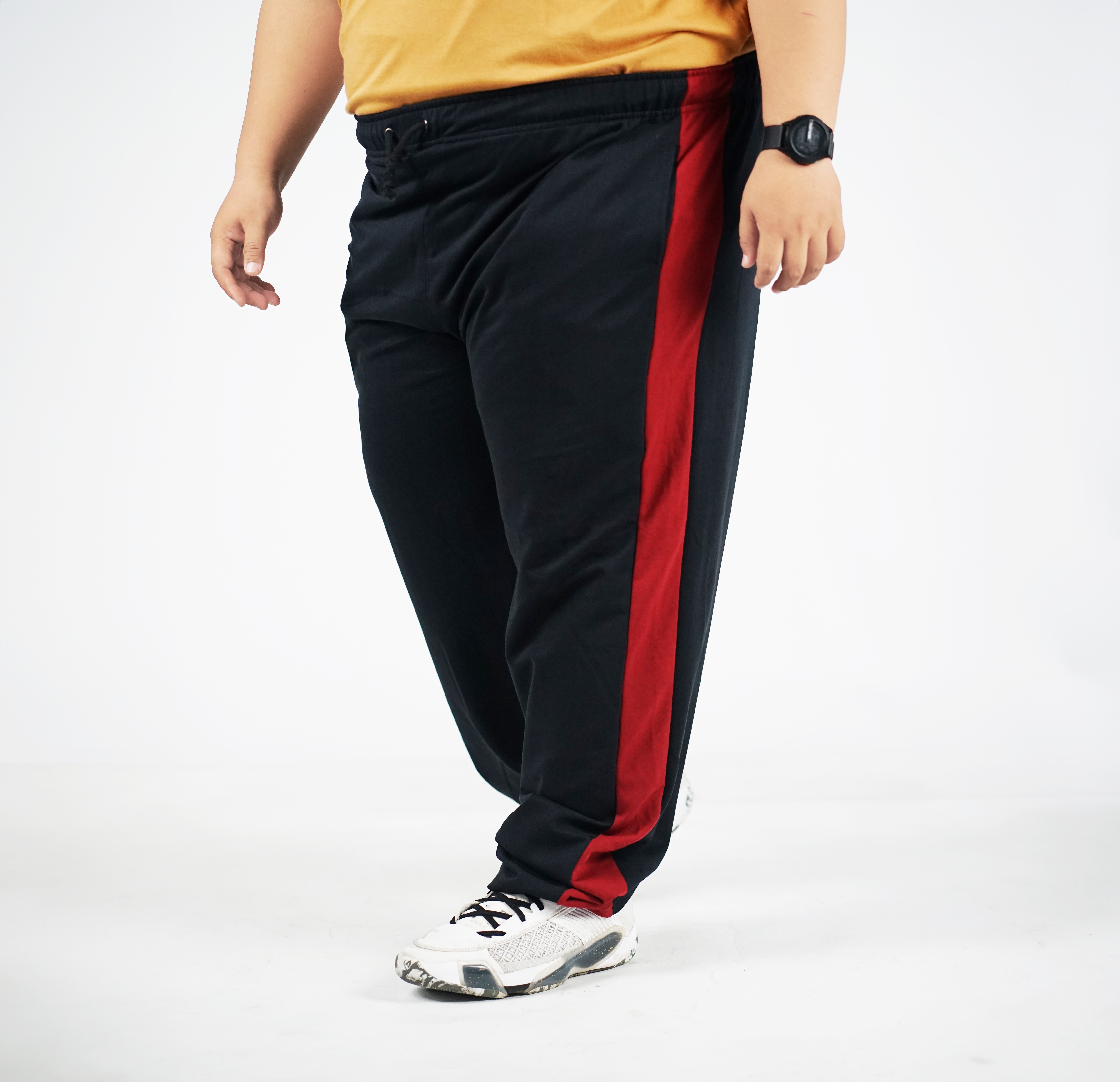 TRACKPANTS HITAM MERAH BIG SIZE 46 48 50 52