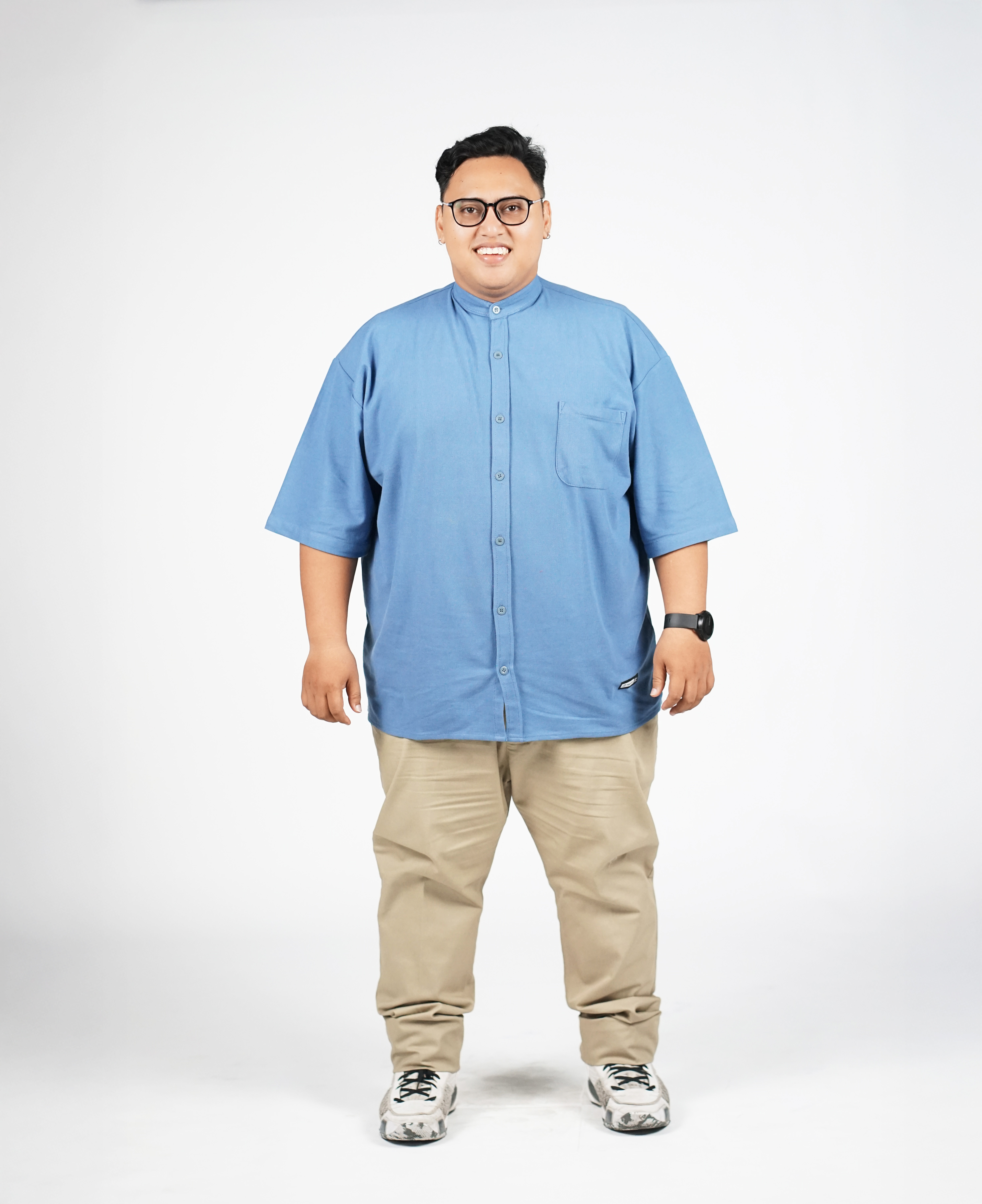 ASAUKI - KEMEJA PIQUE PENDEK BIRU MUDA 5