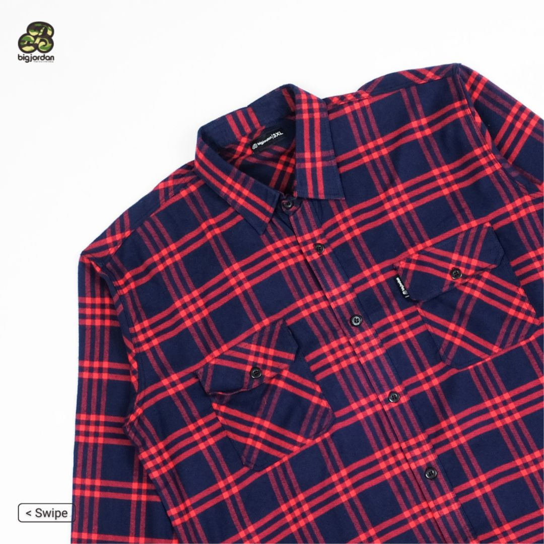BENEVENTO - Kemeja Flannel Big Size Pria Ukuran Jumbo 4XL-8XL | bigjordan 4