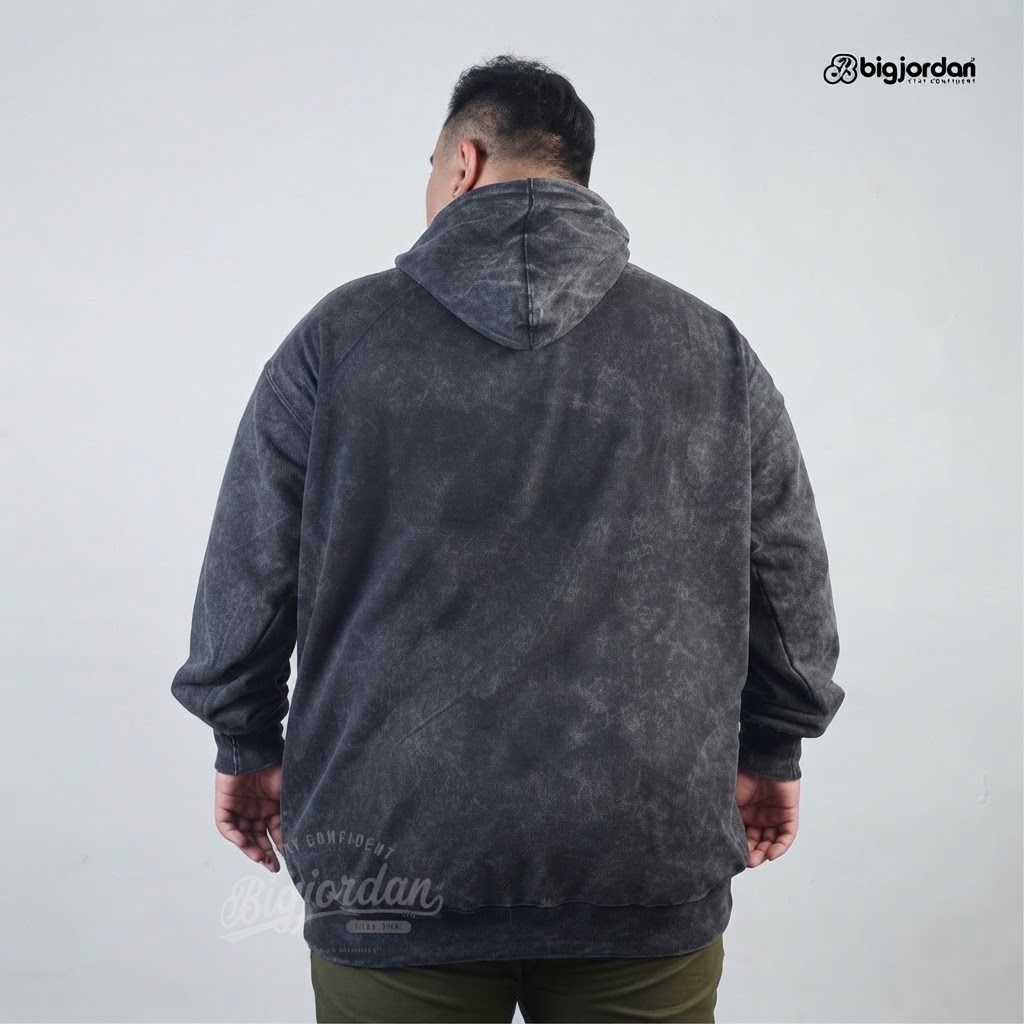 Mysterio - Hoodie Oversize Pria Big Size Washed Black —  BigJordan 3