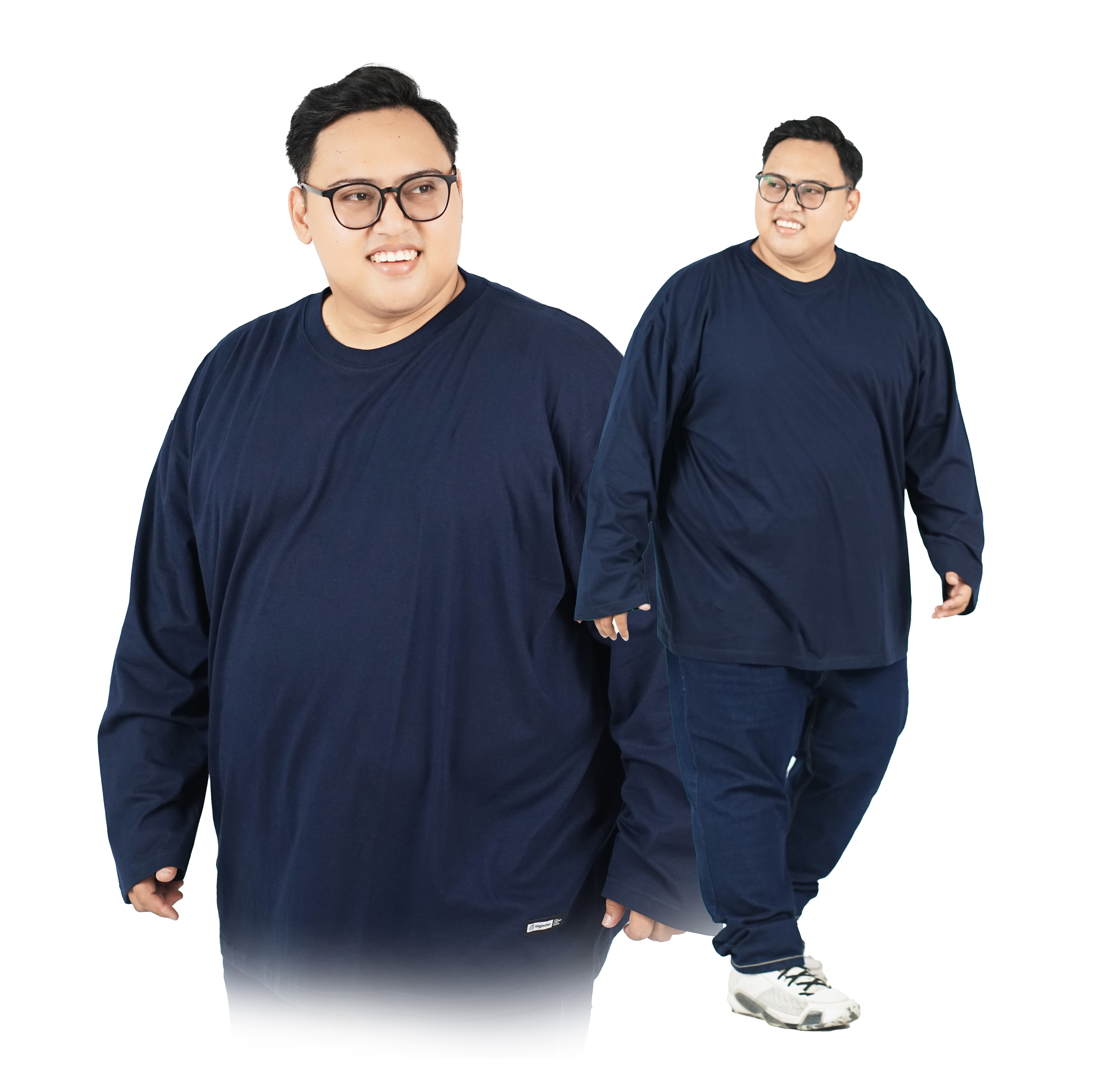 Kaos Polos Lengan Panjang Navy Big Size (3XL - 8XL) - BigJordan 3