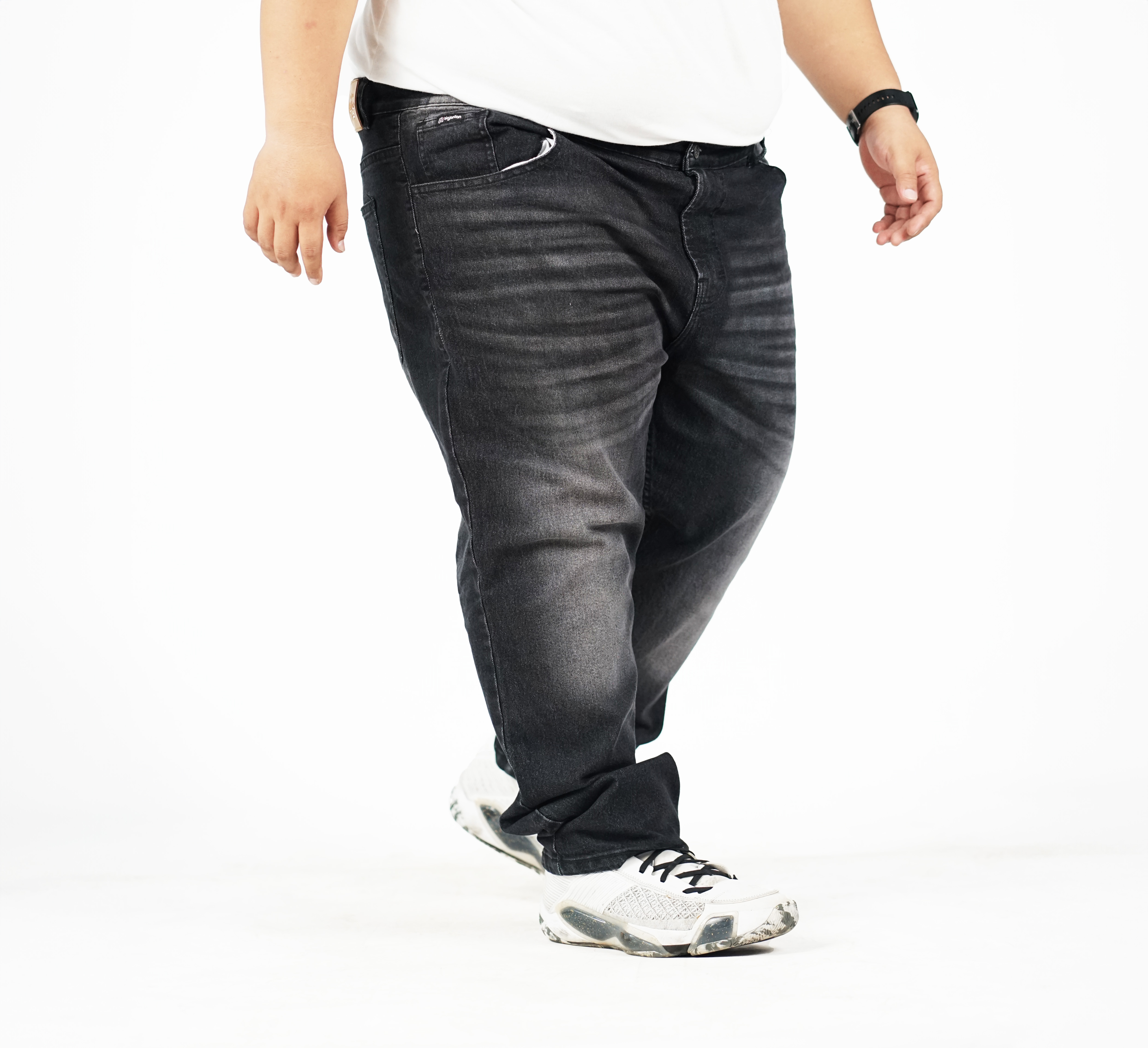 HOGAN Celana Jeans Pria Big Size Washed Black Denim Slimfit Stretch | bigjordan 2