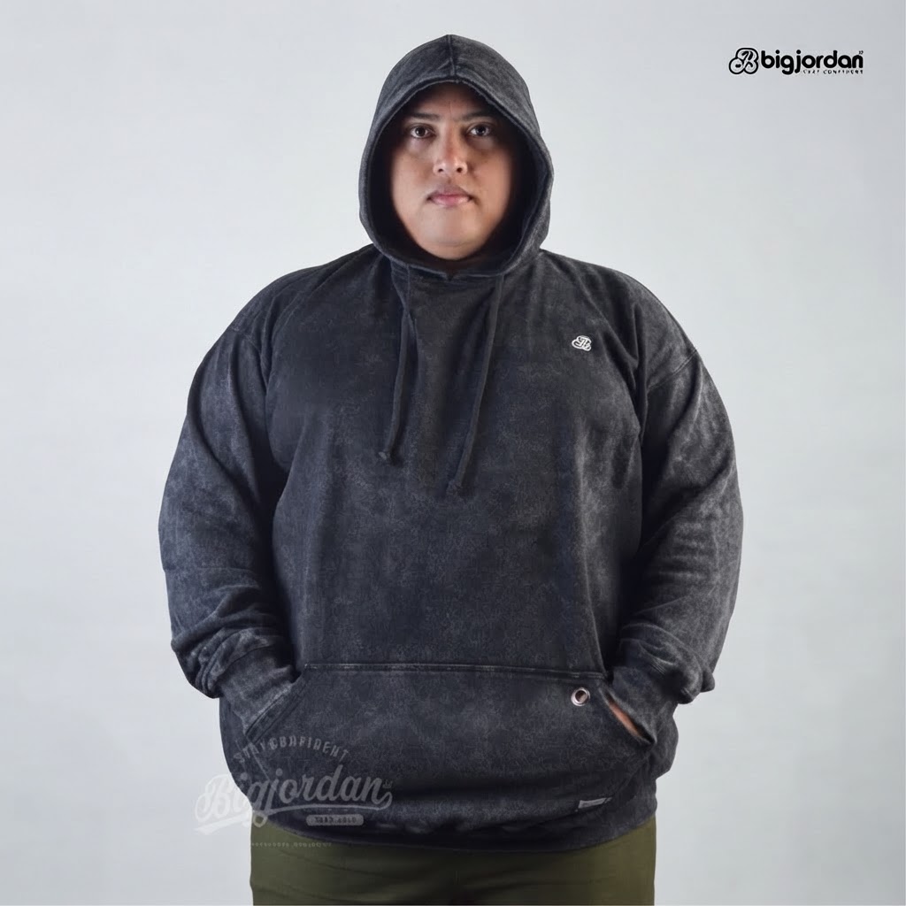 Mysterio - Hoodie Oversize Pria Big Size Washed Black —  BigJordan 2