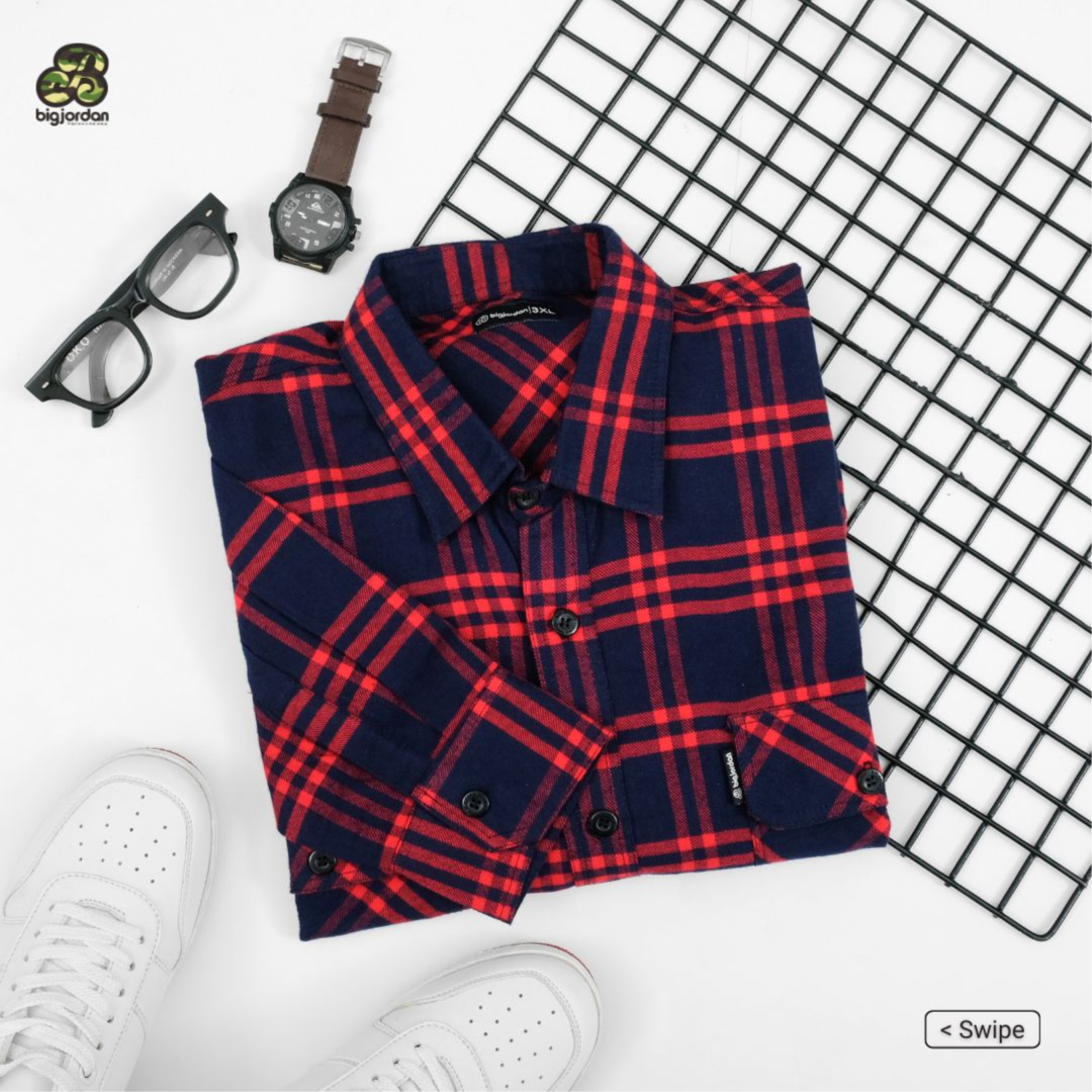 BENEVENTO - Kemeja Flannel Big Size Pria Ukuran Jumbo 4XL-8XL | bigjordan 5