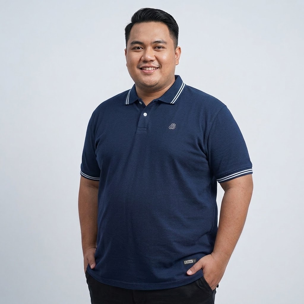 NAVYNE - POLO SHIRT NAVY LIST PUTIH