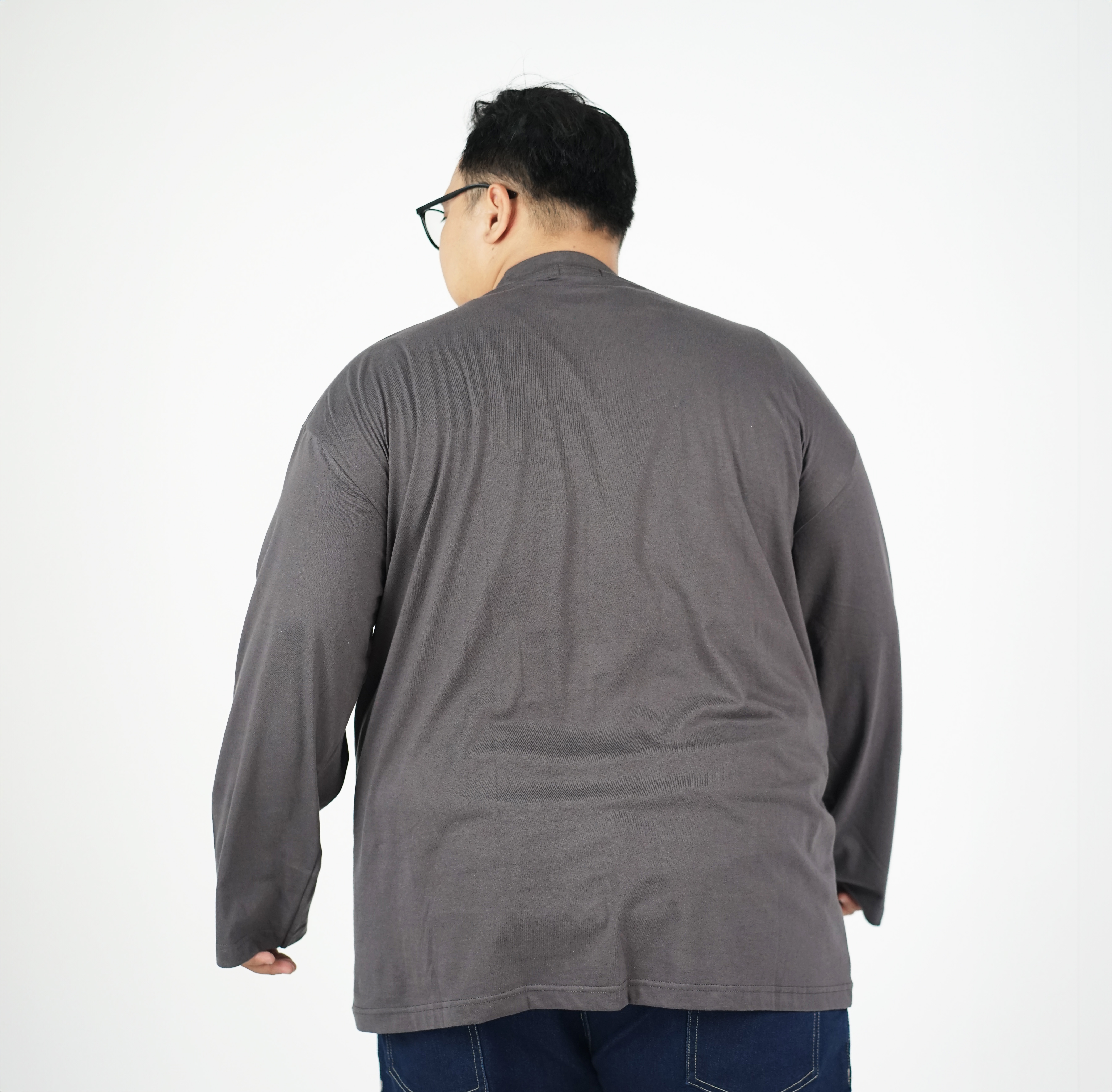 Kaos Polos Lengan Panjang Abu Tua Big Size (3XL - 8XL) - BigJordan 2