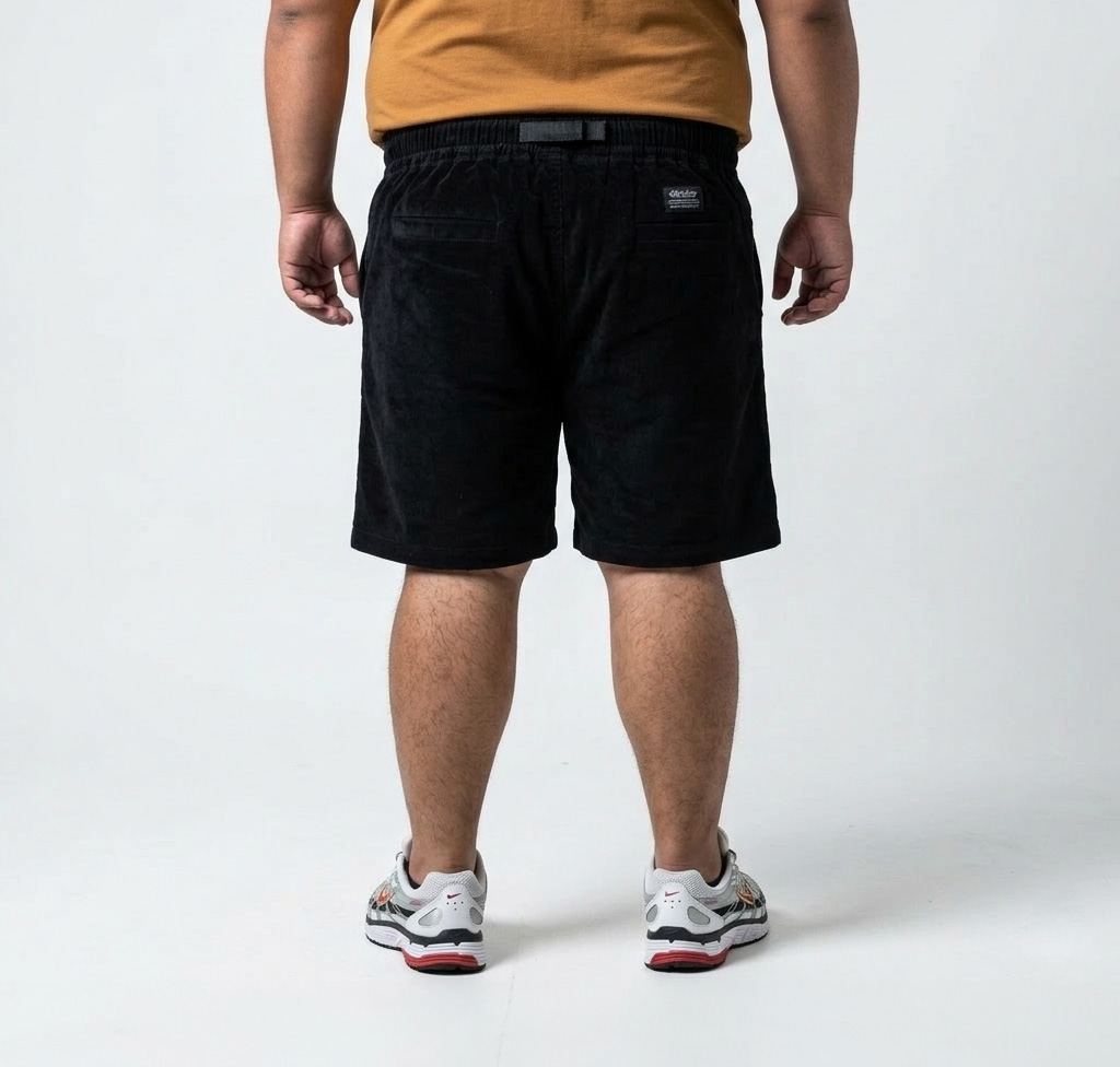 RIKISHI - CELANA CORDUROY PENDEK BLACK 2