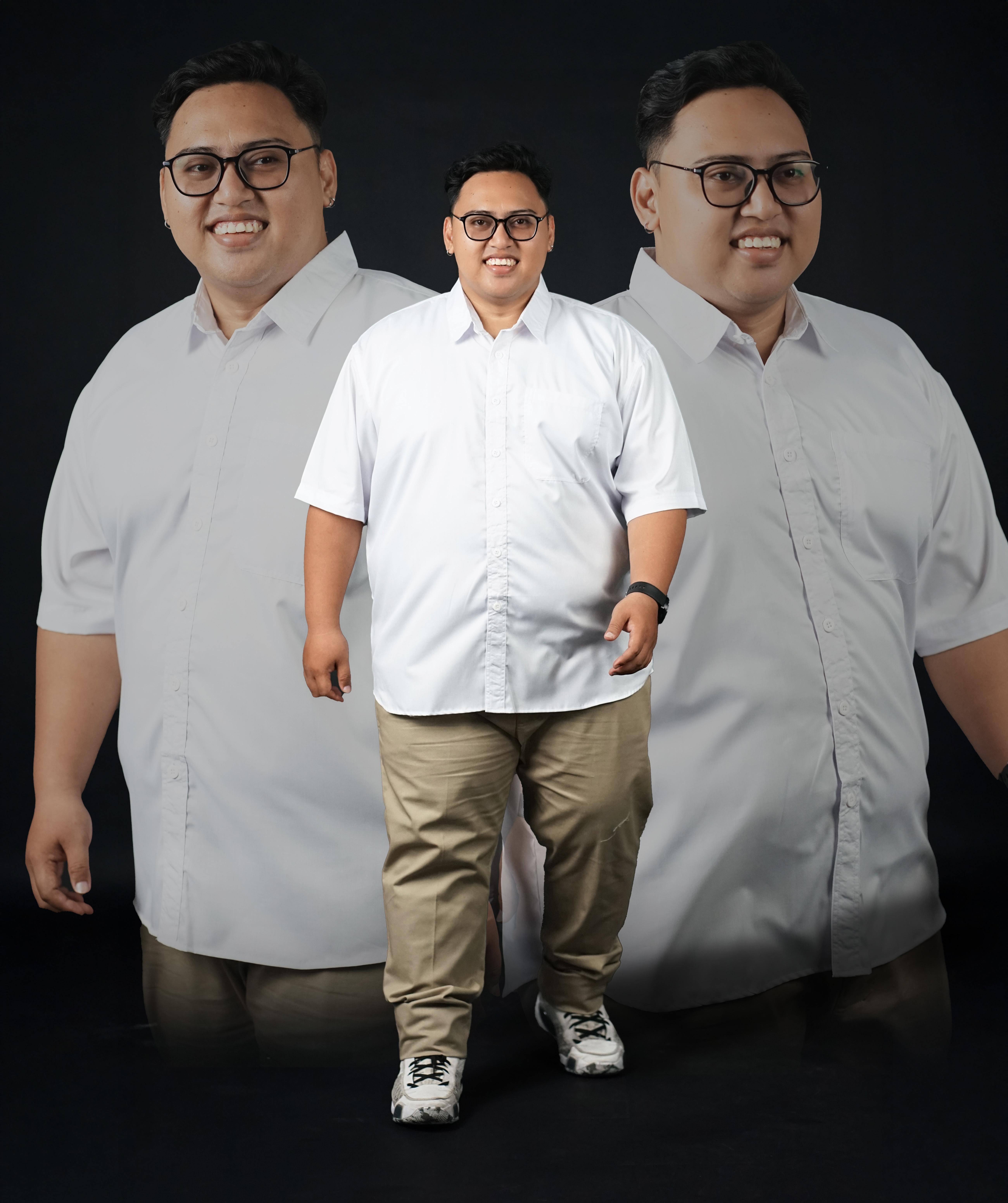 Kemeja Pria Big Size Polos Putih Lengan Pendek Ukuran Jumbo 3XL-8XL - BigJordan 3
