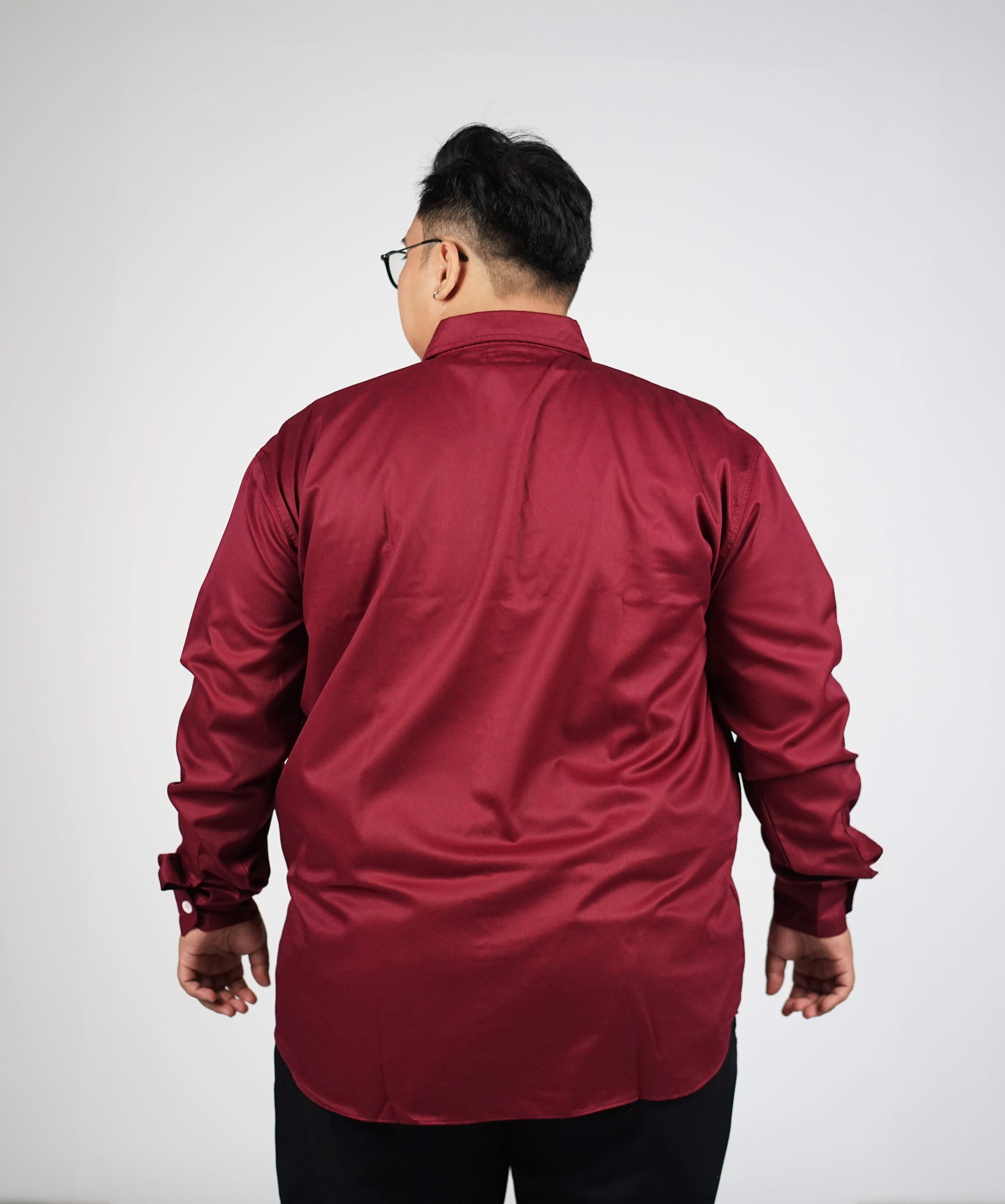 Kemeja Lengan Panjang Merah Maroon Big Size (3XL-8XL) | Big Jordan 2