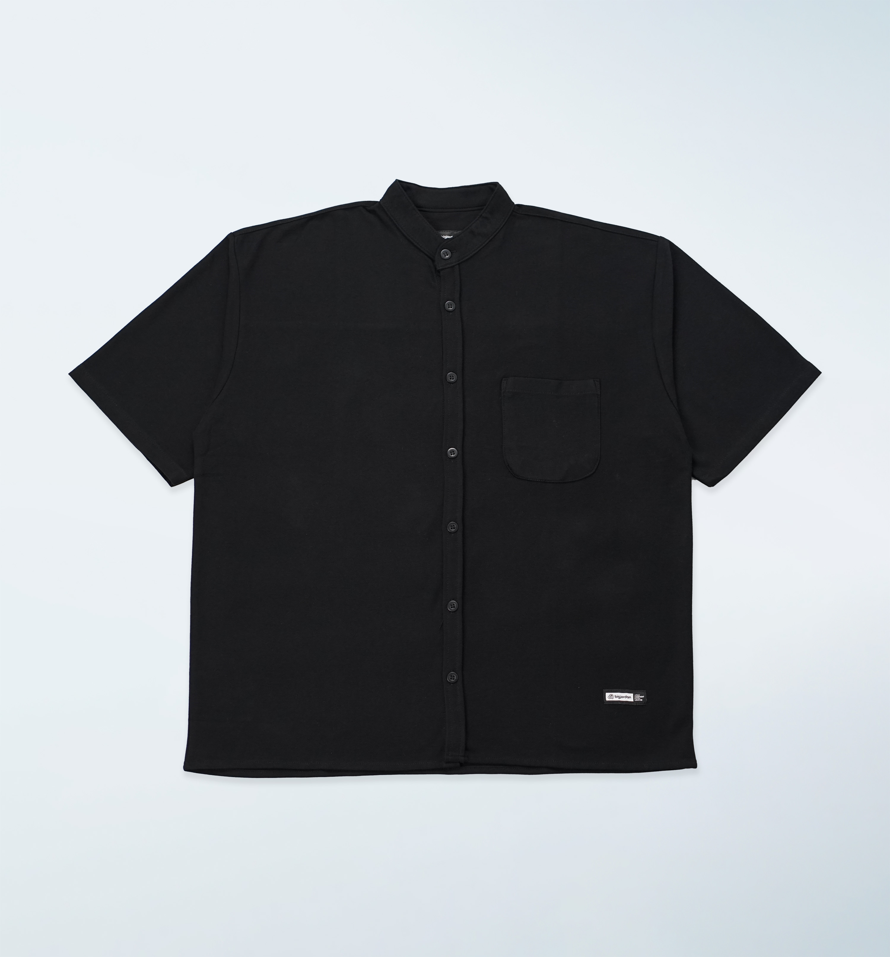 ASAUKI - KEMEJA PIQUE PENDEK HITAM 2