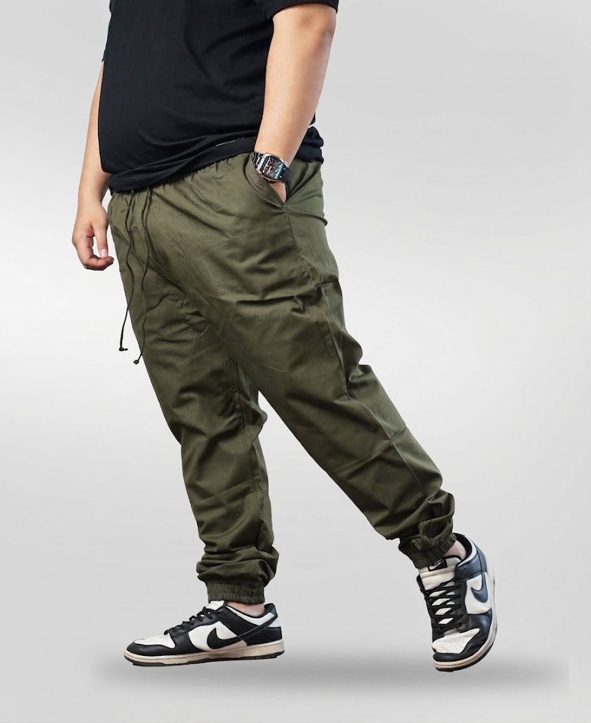 Celana Jogger Big Size Jumbo - Hijau Olive | BigJordan