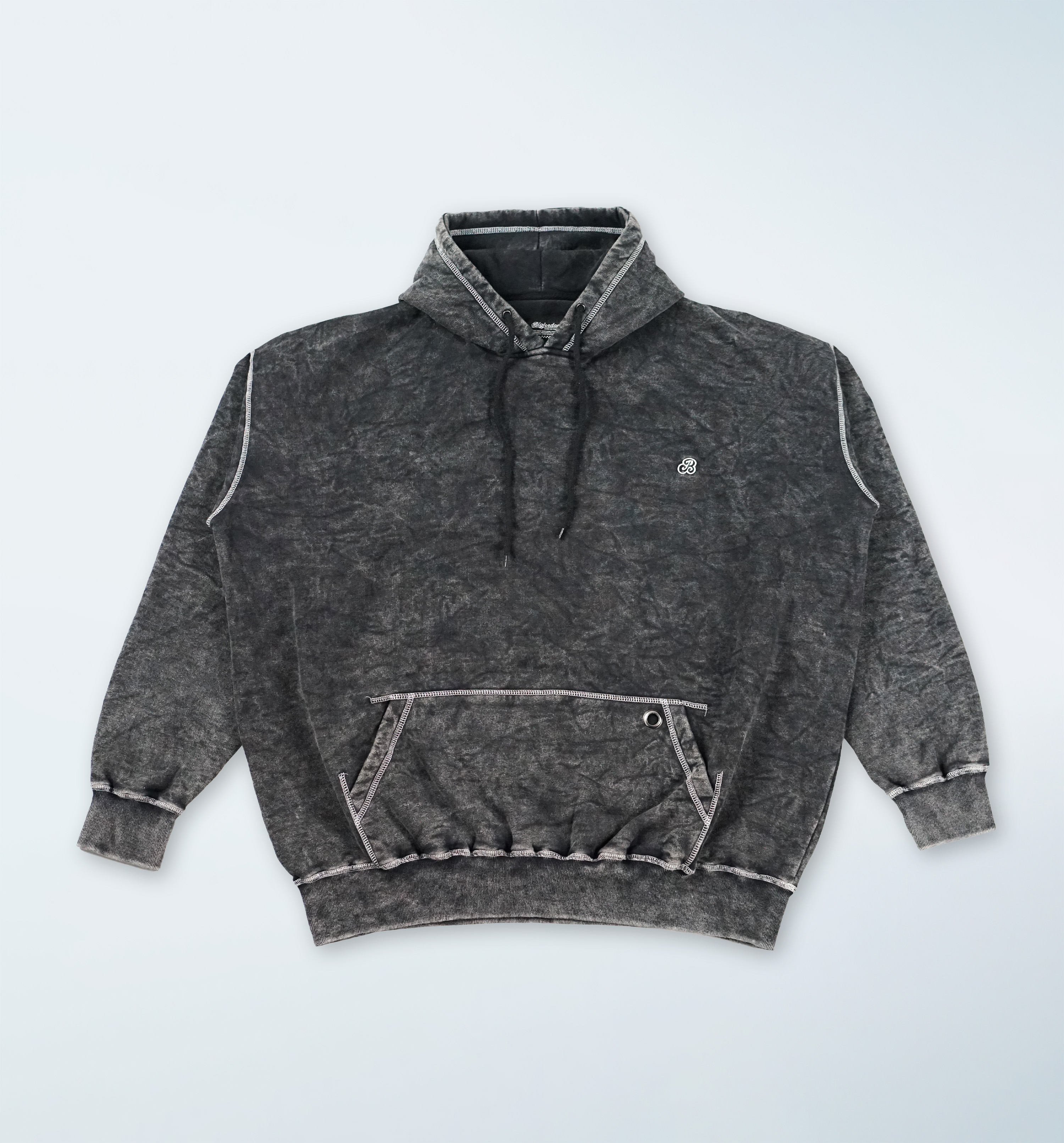 MARTINO - PULLOVER HOODIE WASHED BLACK