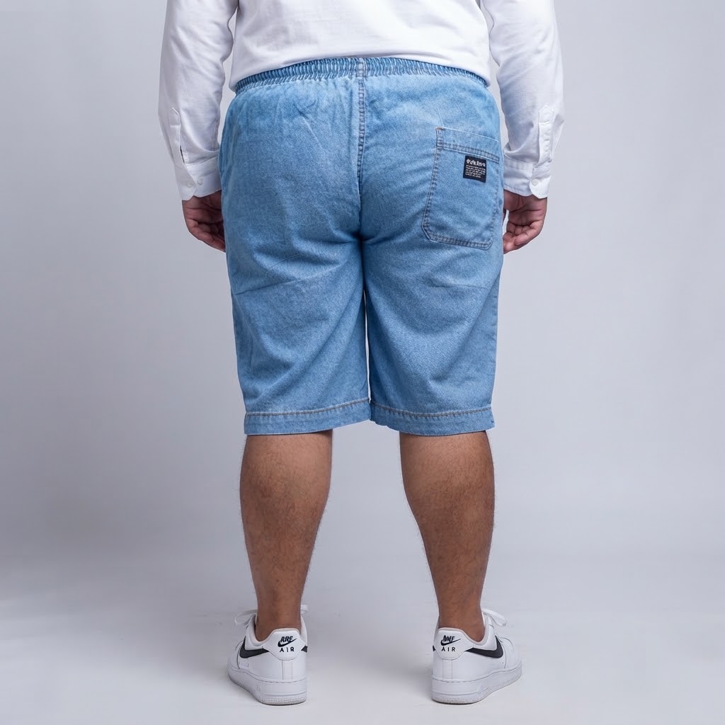 Celana Pendek Rileks Katun Denim Big Size Warna Bioblitz | bigjordan 3