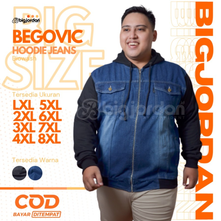 BEGOVIC JAKET JEANS HOODIE BIOWASH 4XL 5XL 6XL 7XL 8XL